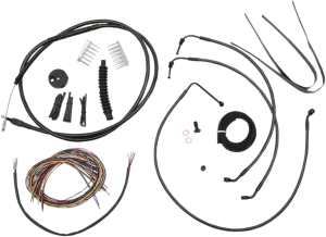 LA Choppers LA-8052KT2-19M Complete Handlebar Cable and Brake Line Kit - Midnight