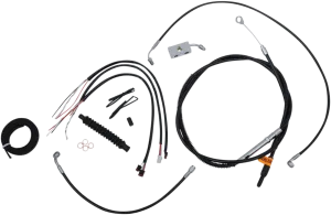 LA Choppers LA-8152KT2-13B Complete Handlebar Cable and Brake Line Kit - Black Vinyl/Stainless