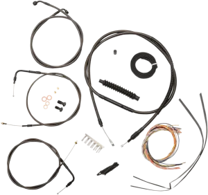 LA Choppers LA-8210KT2A-19M Complete Handlebar Cable and Brake Line Kit - Midnight