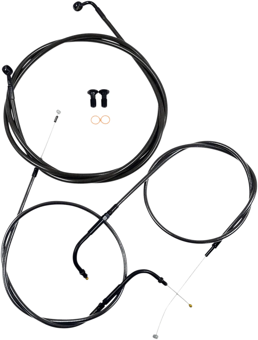 LA Choppers LA-8230KT-16M Standard Handlebar Cable/Brake & Clutch Line/Wire Kit - Midnight Black