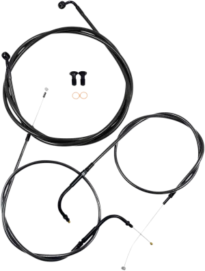 LA Choppers LA-8230KT-16M Standard Handlebar Cable/Brake & Clutch Line/Wire Kit - Midnight Black