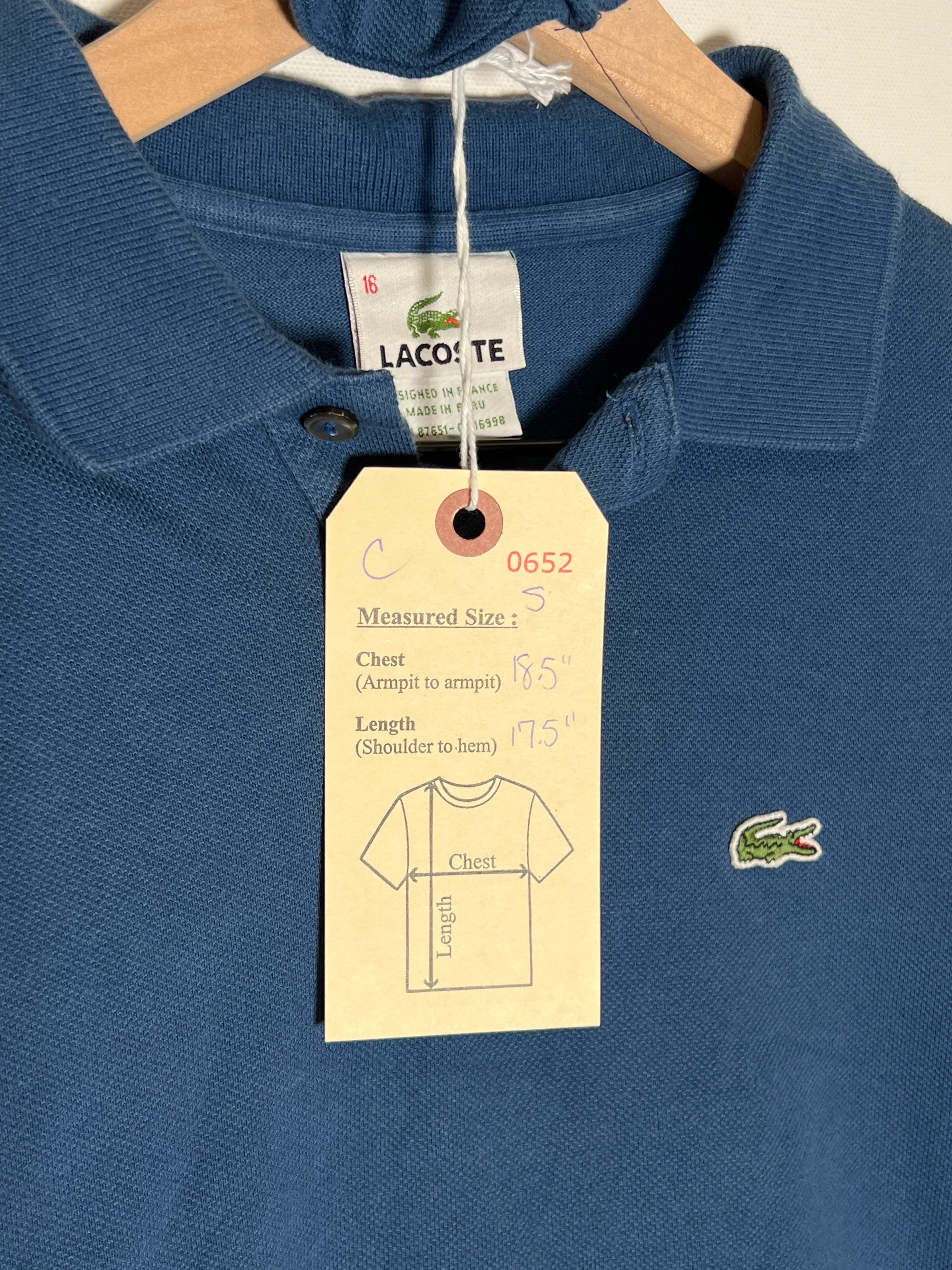 Lacoste Stone Blue Crop Polo Set (S/M)