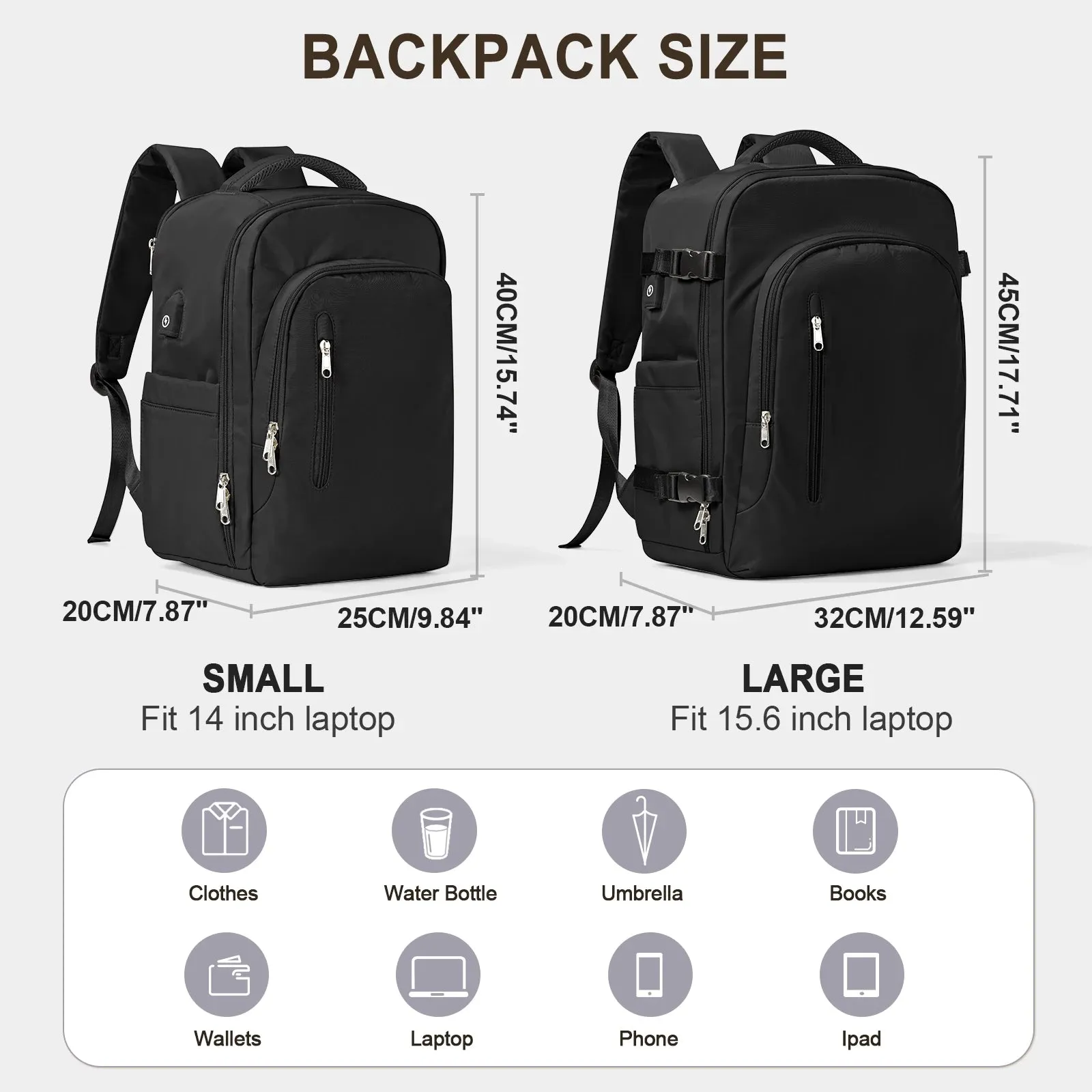 Large Capacity Travel Laptop Backpack for Women & Men