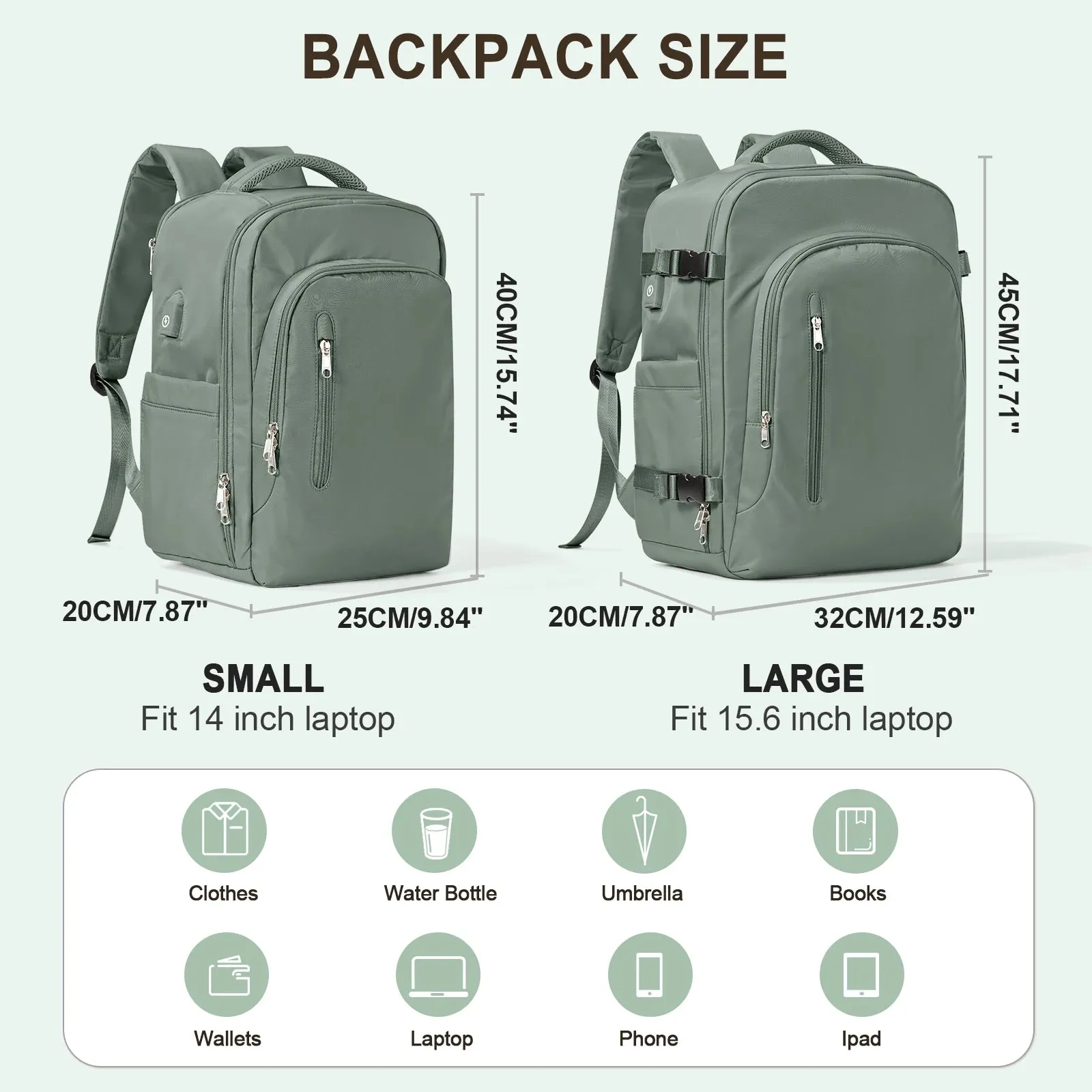Large Capacity Travel Laptop Backpack for Women & Men