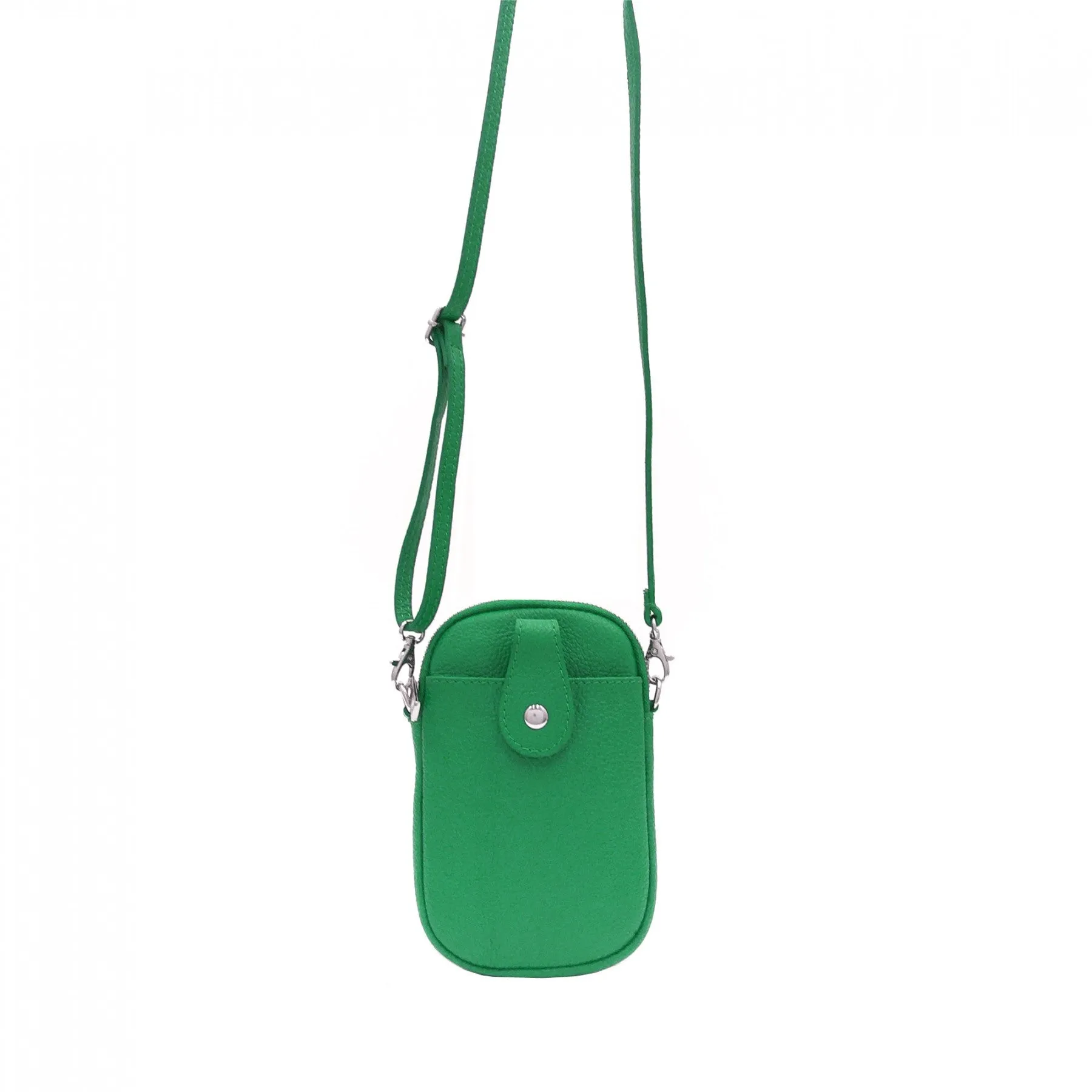 Leather Front Pocket Phone Pouch Crossbody bag in Red