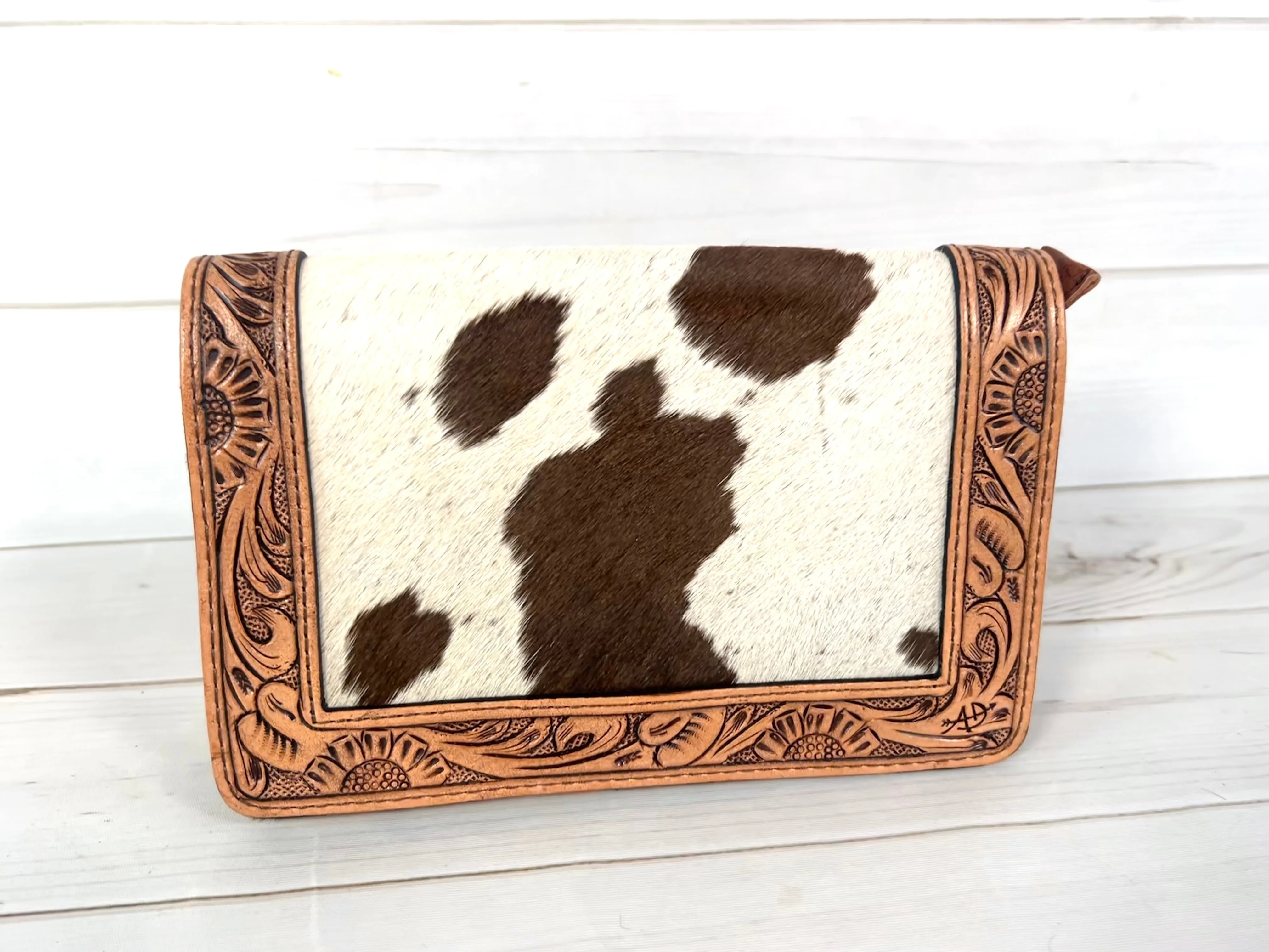 Leather Hide Clutch and Crossbody Bag