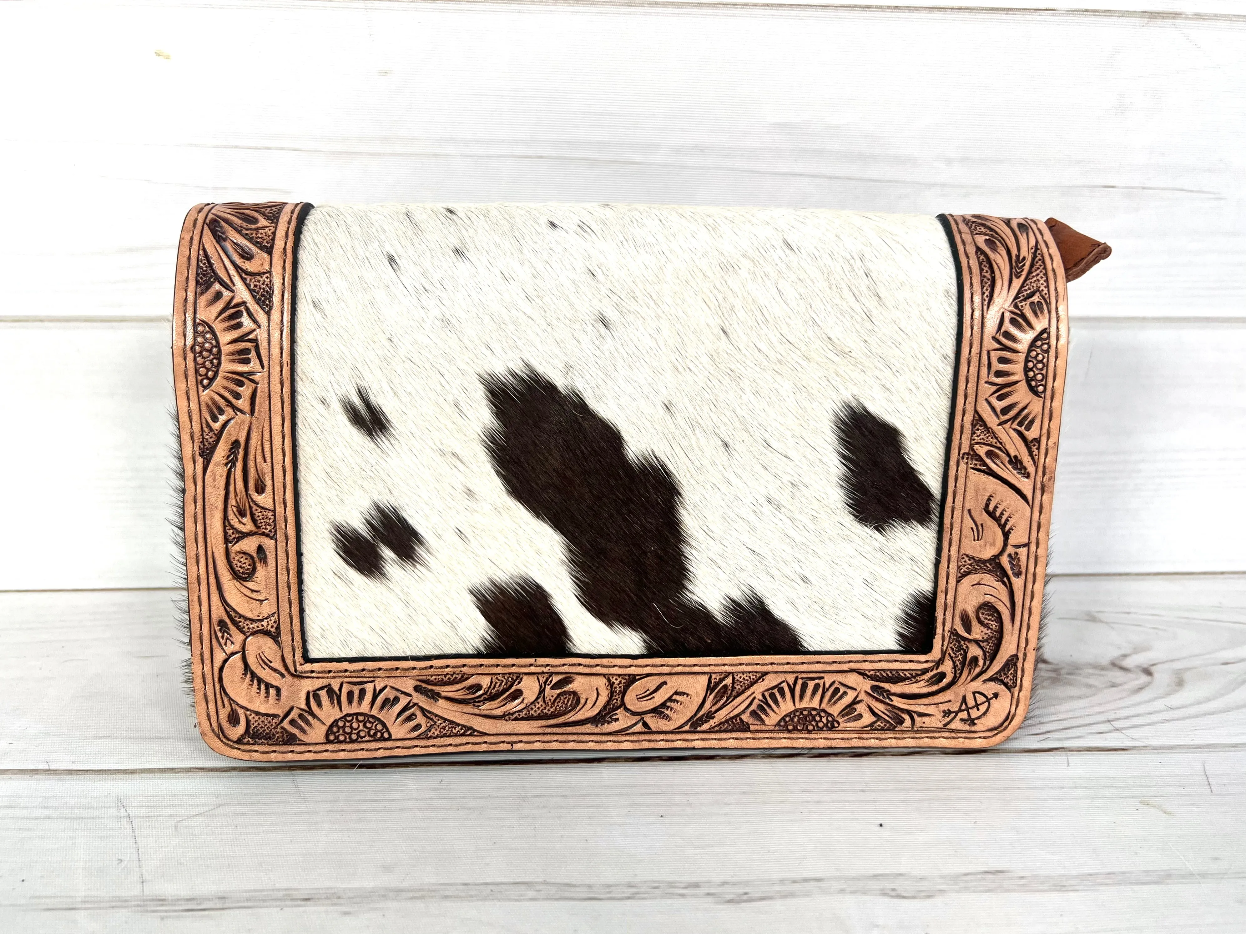 Leather Hide Clutch and Crossbody Bag
