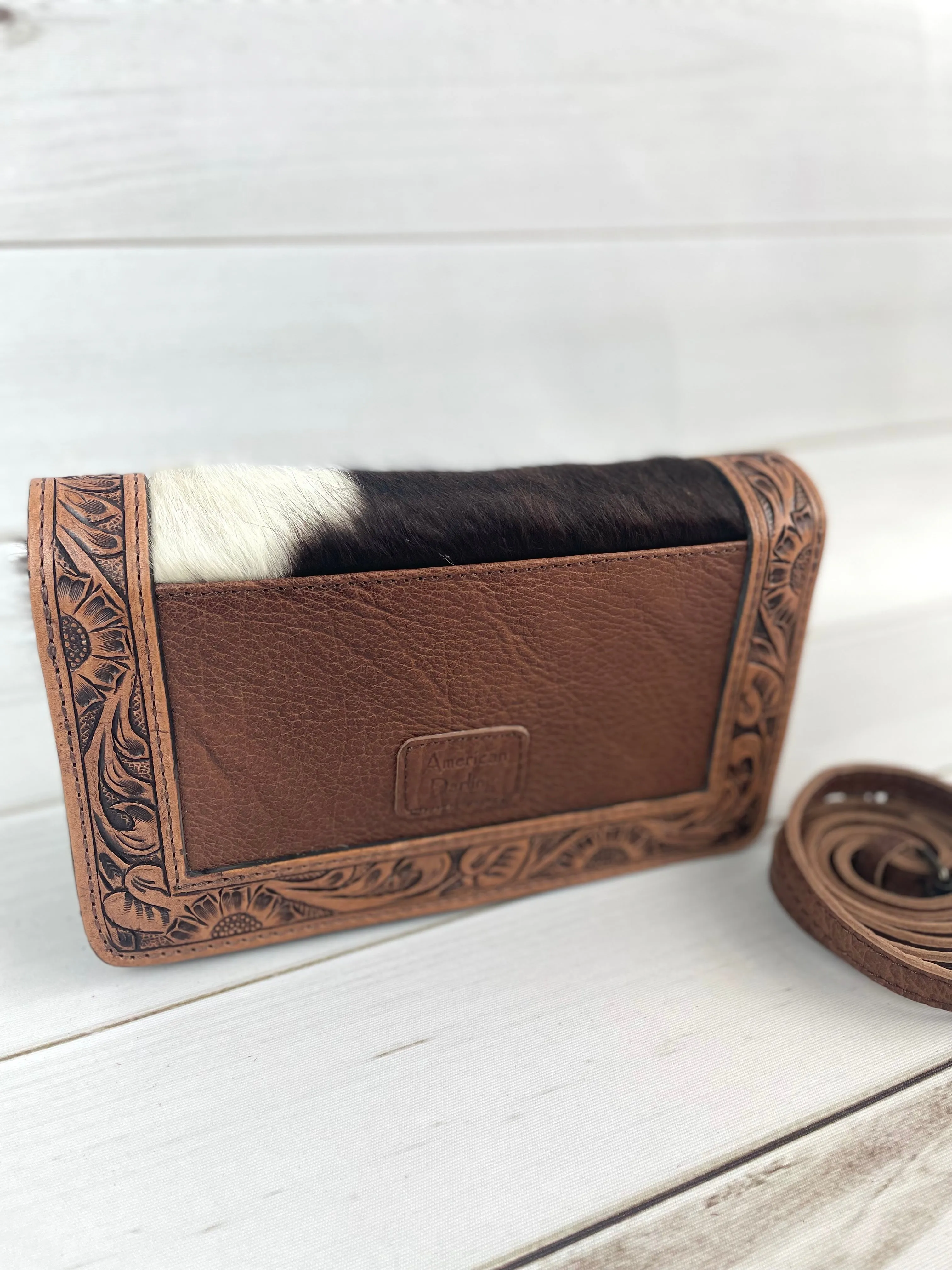 Leather Hide Clutch and Crossbody Bag
