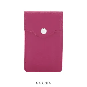 Leather Phone Button Crossbody Bag in Magenta