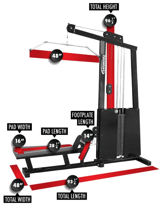 LEGEND FITNESS PRO SERIES SEATED LAT / LOW ROW - 971