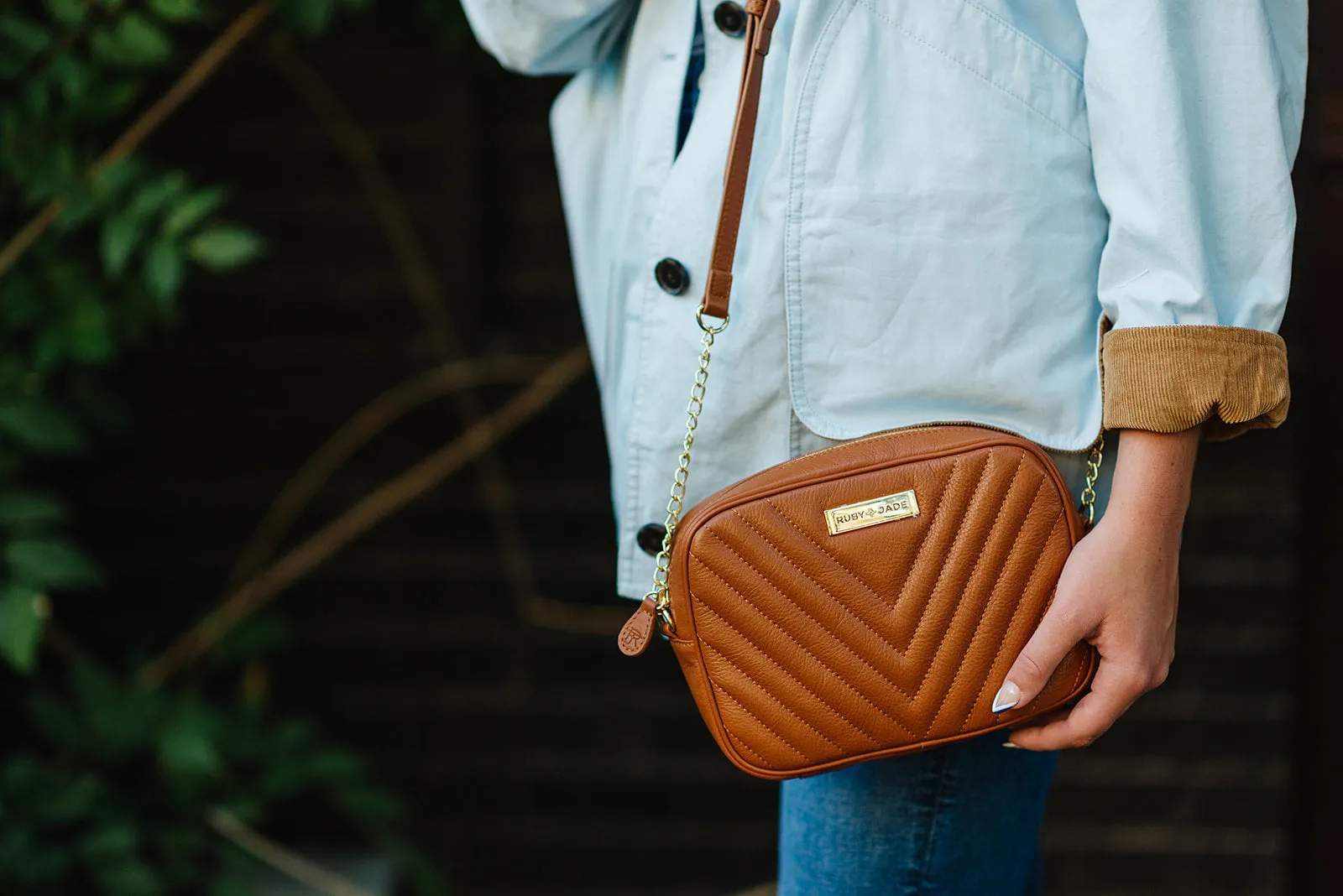 Leigh - (Leather) Camel & Gold