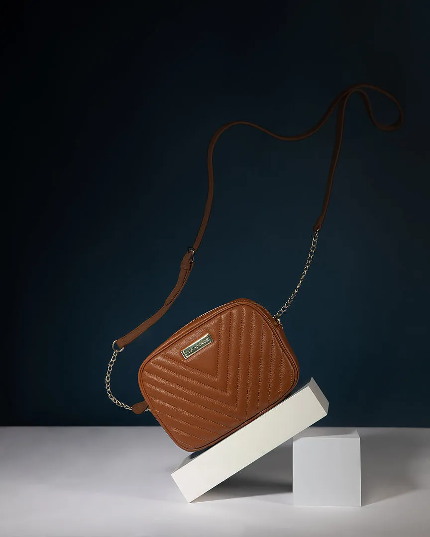 Leigh - (Leather) Camel & Gold