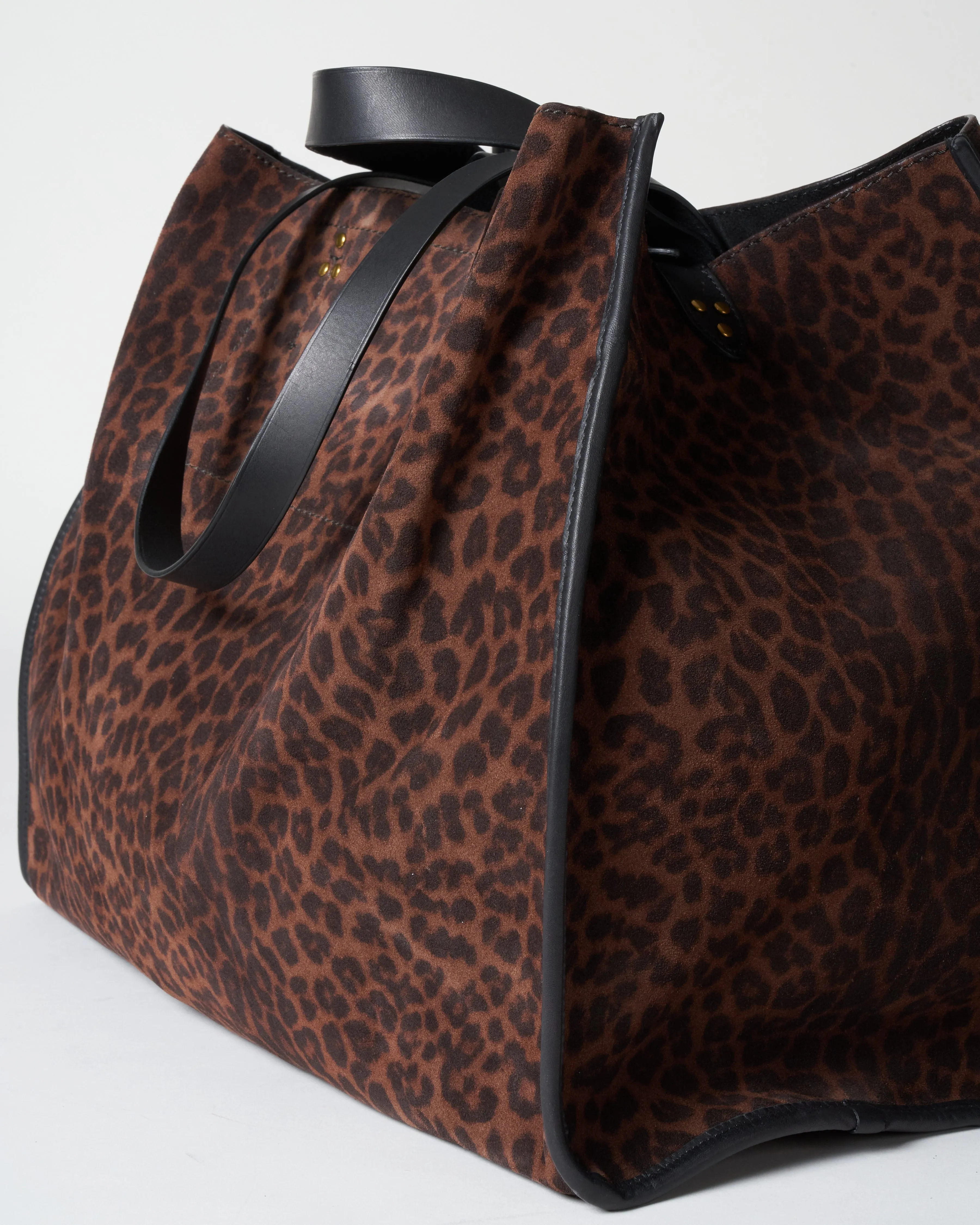 leon l tote - leopard natural