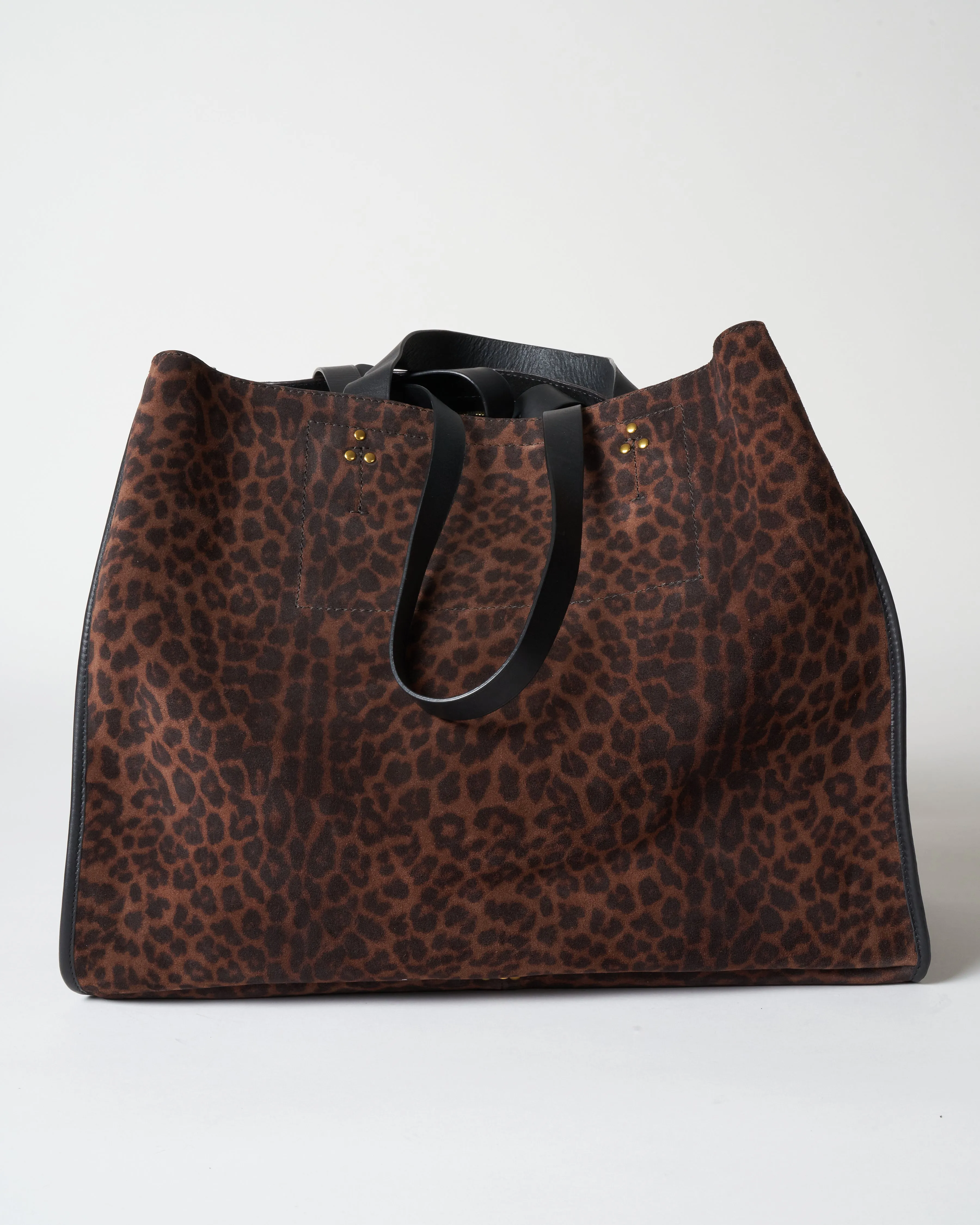leon l tote - leopard natural