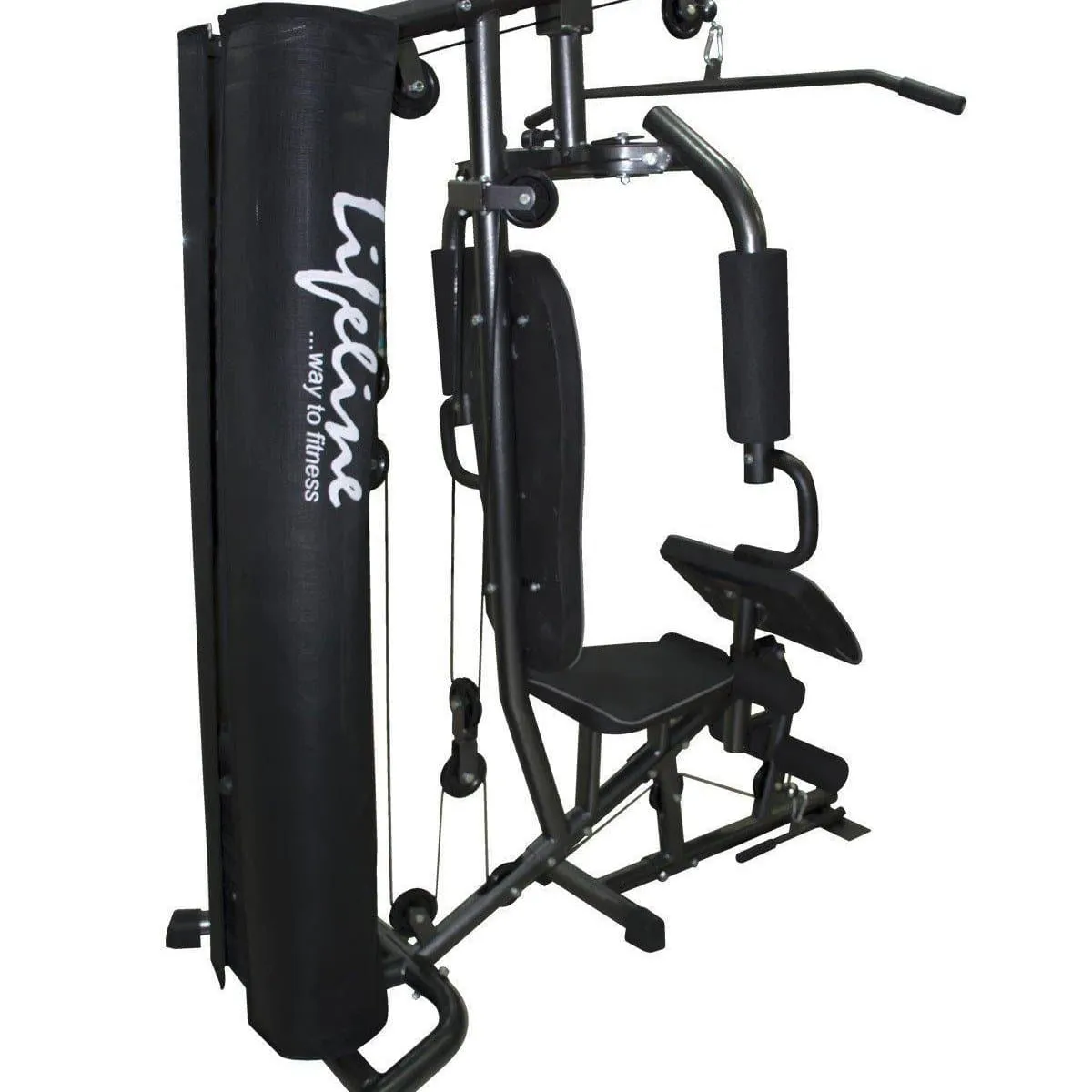Lifeline Home Gym 005 Deluxe Bundles with Weider Mega Mass 4000 2.3 kg (Smooth Chocolate)