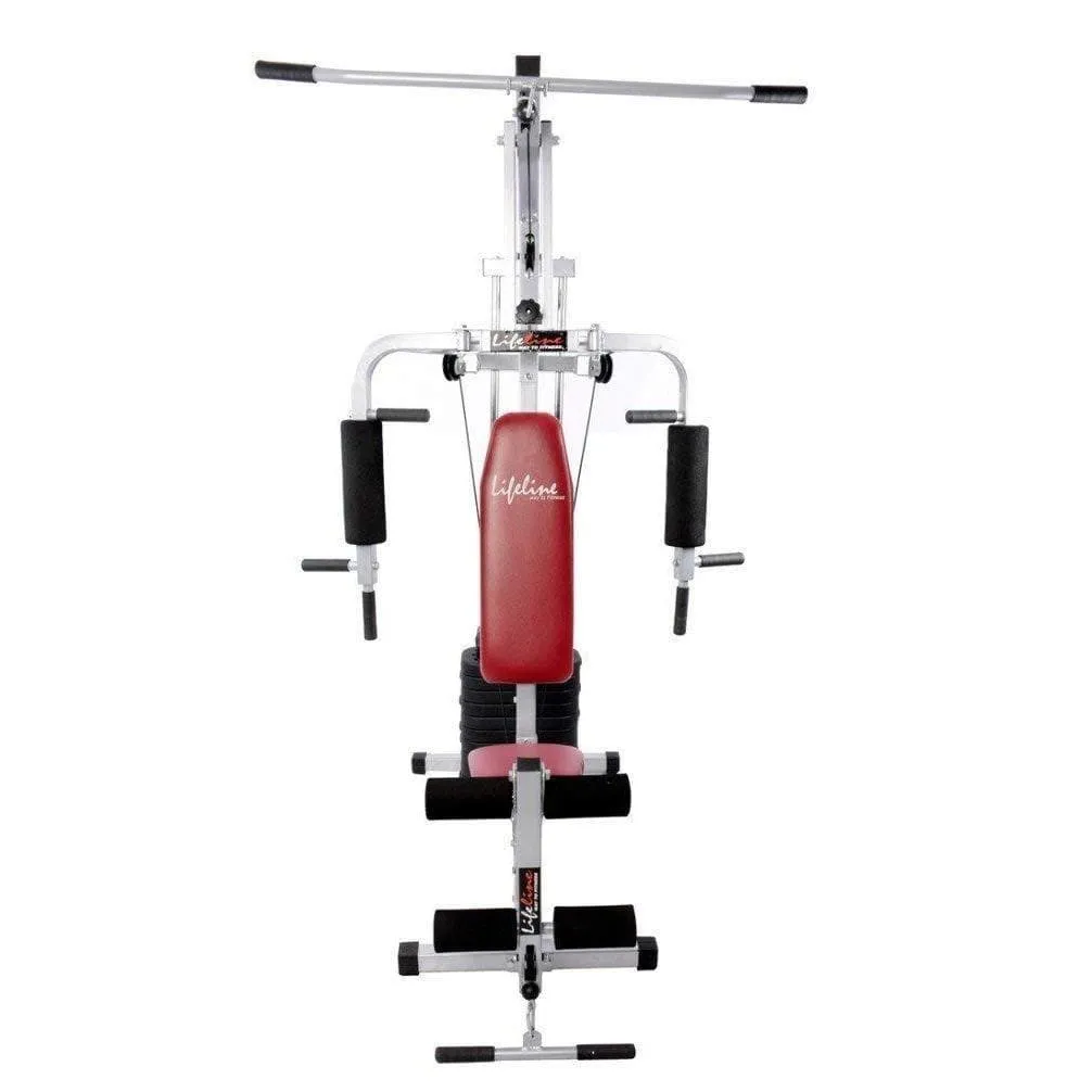 Lifeline Home Gym Machine 002 For Workout At Home Bundles With Resistance Band, Full Round Foam Roller and Fitness Curve Bench 5501A || Available on EMI