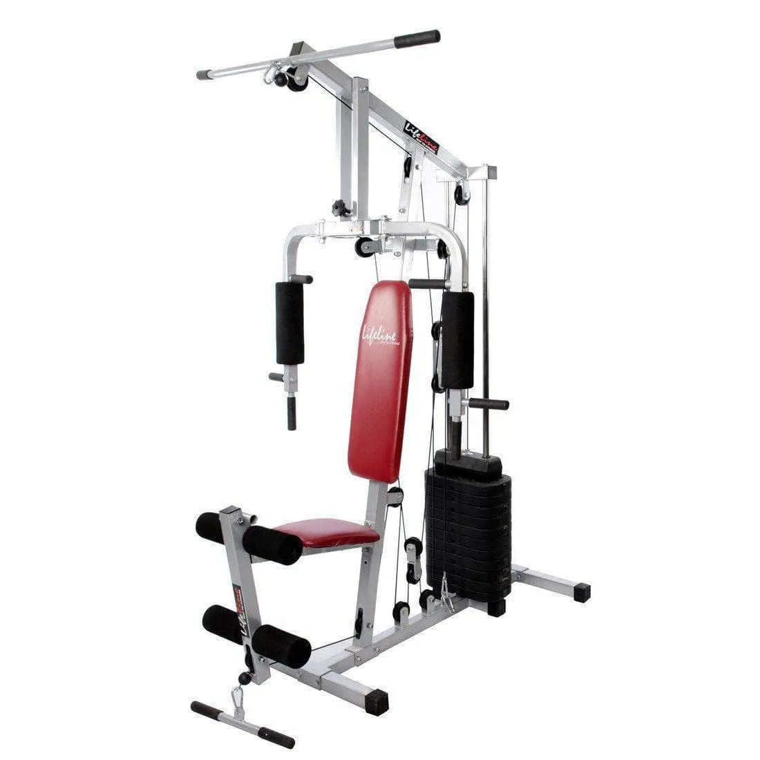 Lifeline Home Gym Machine 002 For Workout At Home Bundles With Resistance Band, Full Round Foam Roller and Fitness Curve Bench 5501A || Available on EMI