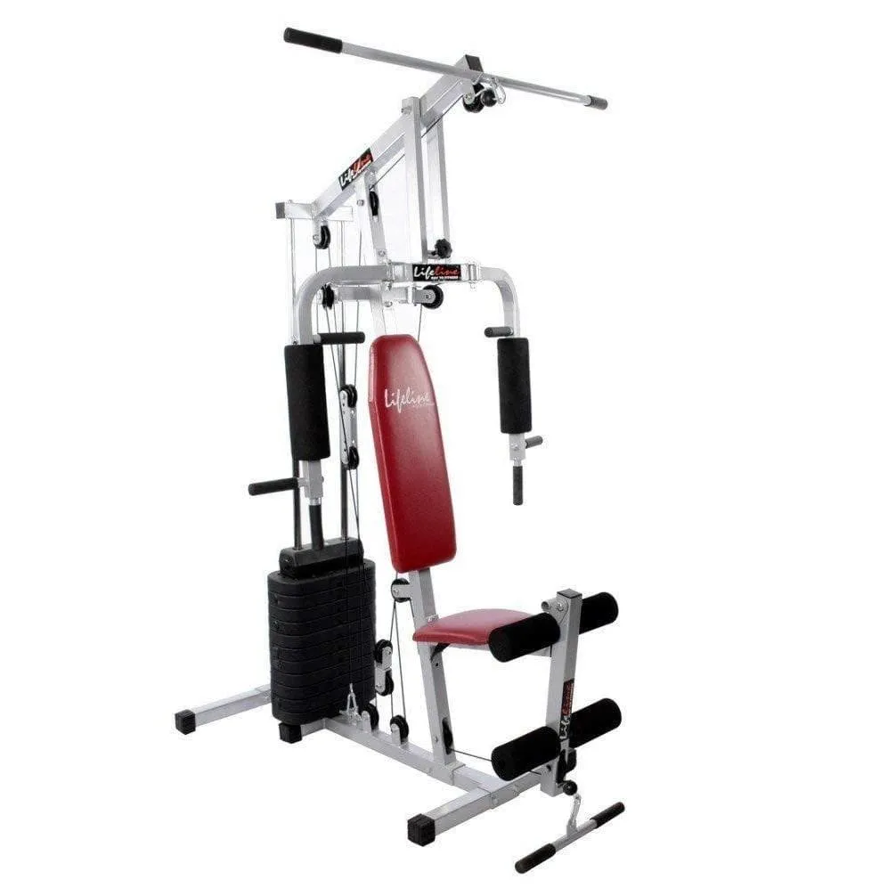 Lifeline Home Gym Machine 002 For Workout At Home Bundles With Resistance Band, Full Round Foam Roller and Fitness Curve Bench 5501A || Available on EMI