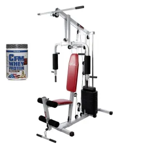 Lifeline Home Gym Set 002 Bonus with Weider CFM Whey Protein 908 Gms (Chocolate) || Available on EMI