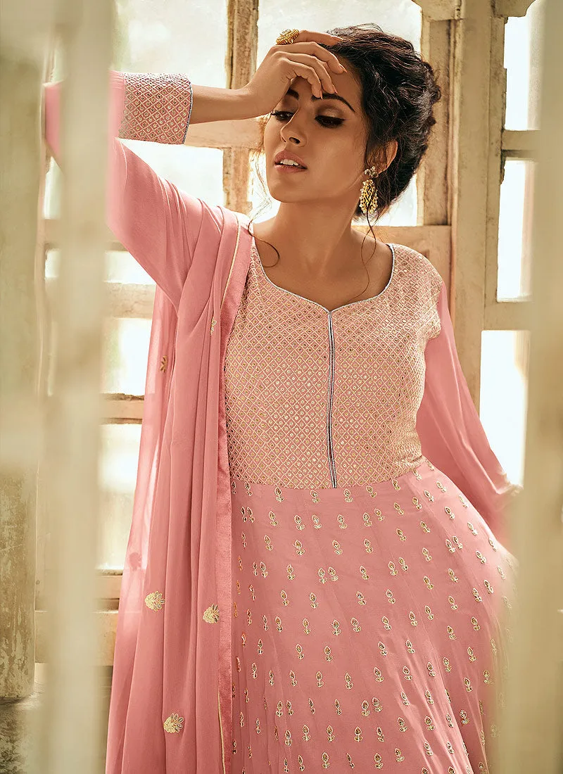 Light Pink Lucknowi Designer Anarkali Suit