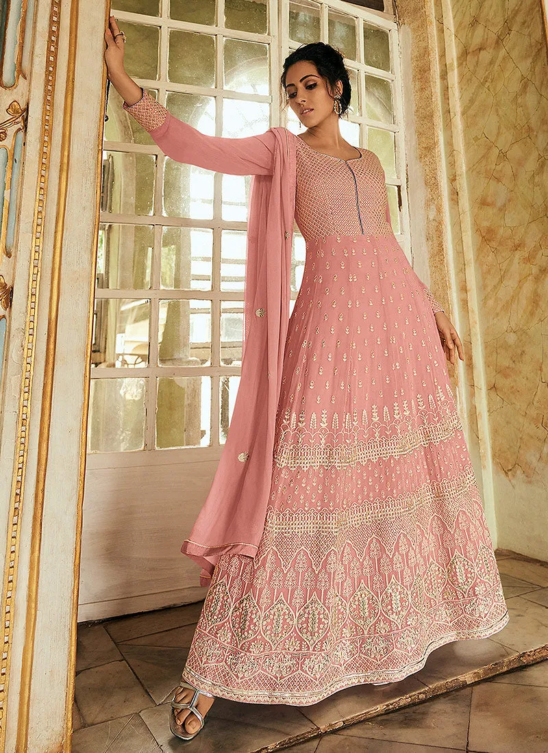 Light Pink Lucknowi Designer Anarkali Suit