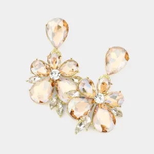 Light Topaz Crystal Teardrop Stone Dangle Pageant Earrings | Fun Fashion Earrings | 566967