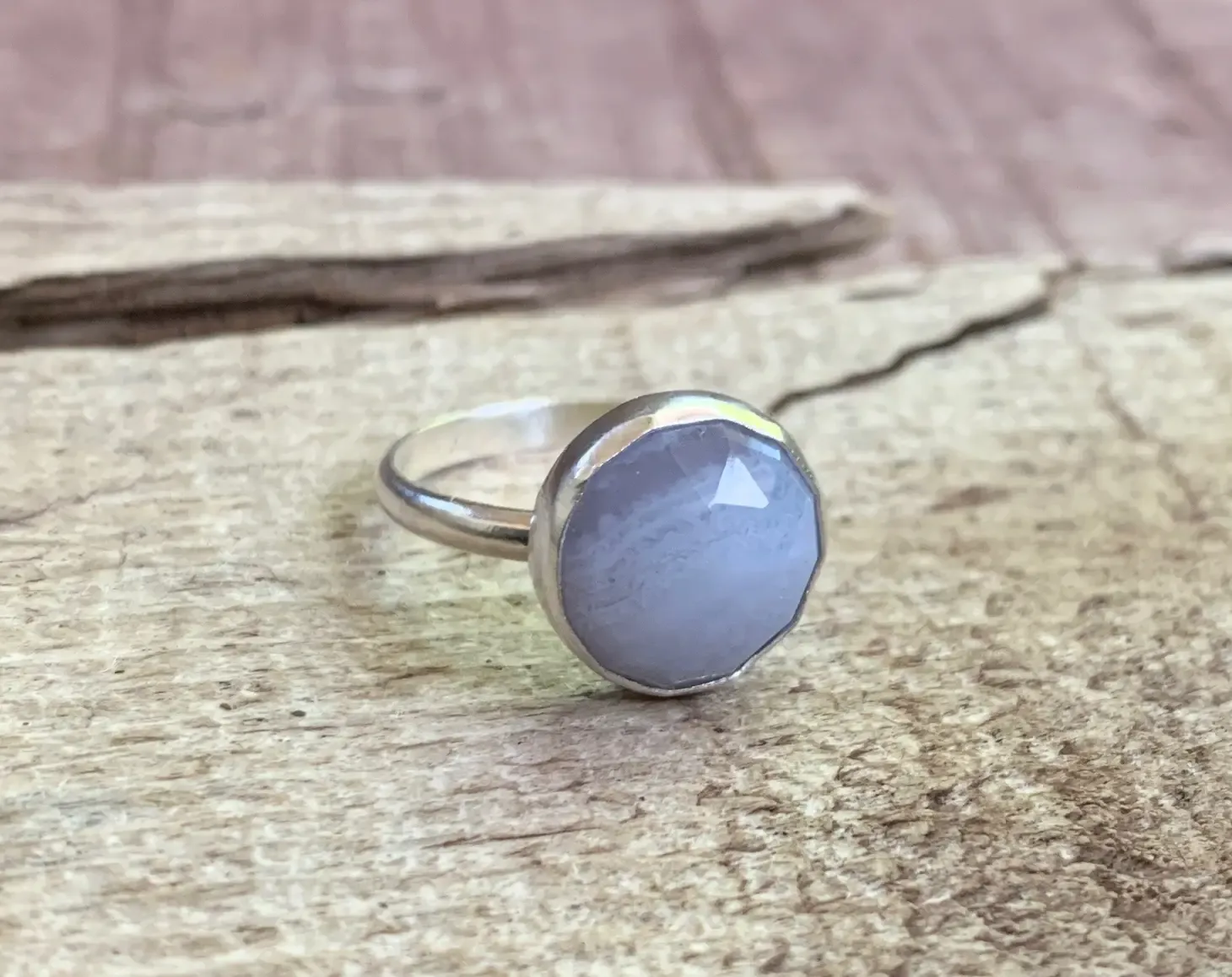 lilac agate ring