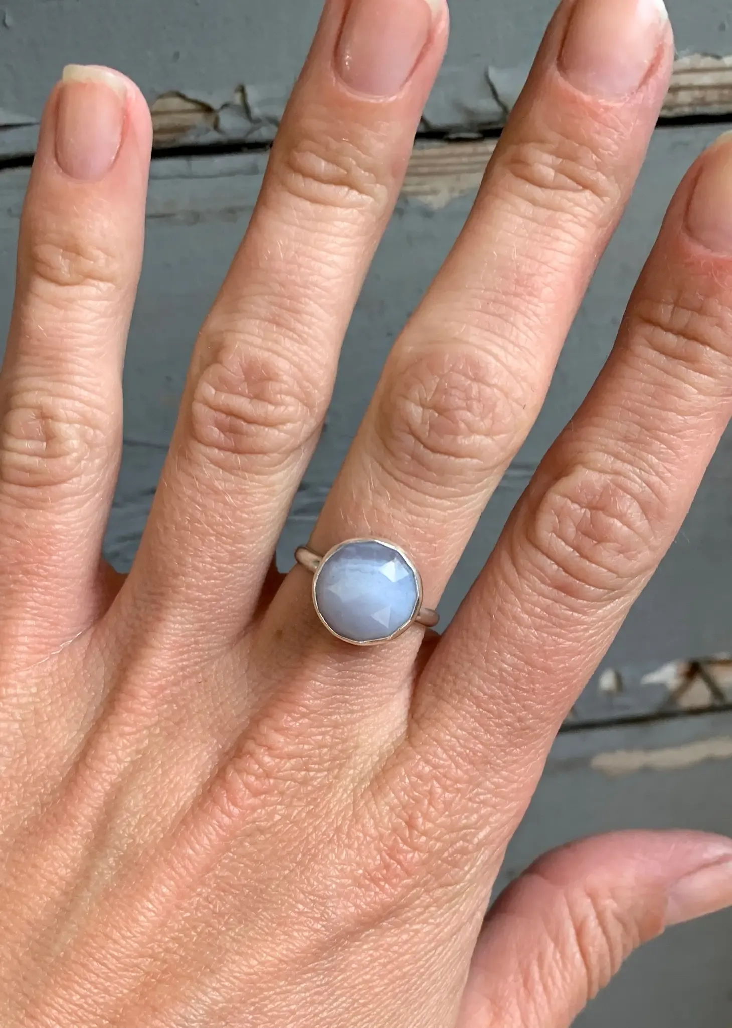 lilac agate ring