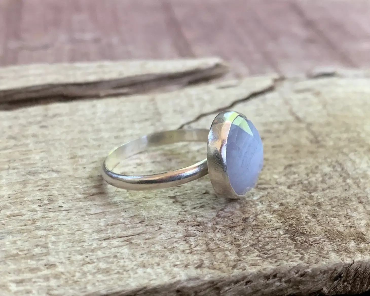 lilac agate ring