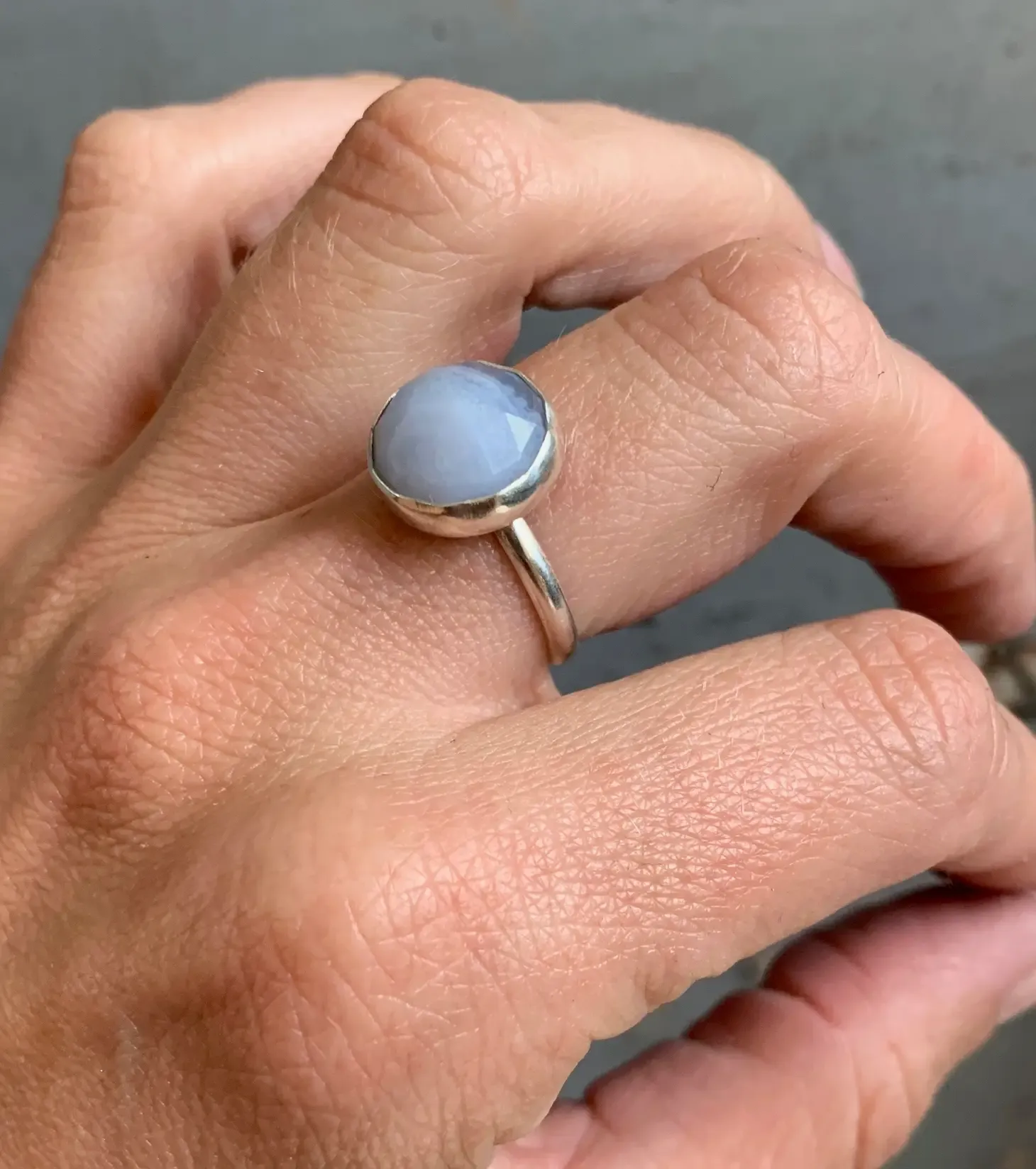 lilac agate ring