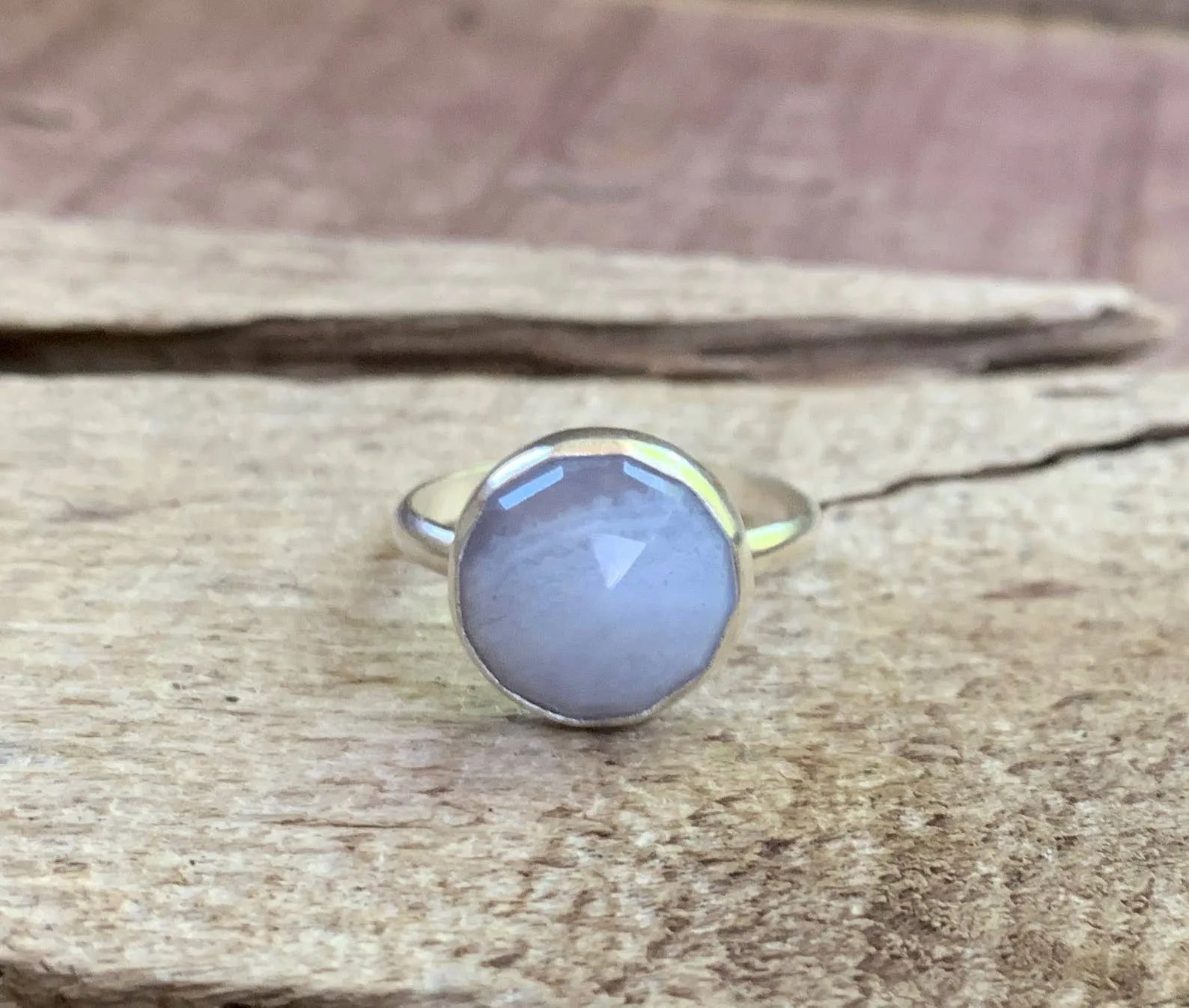 lilac agate ring