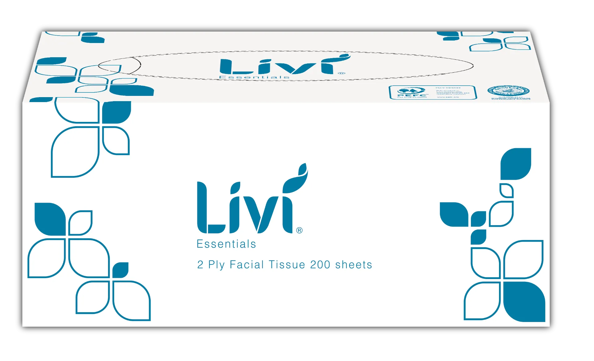 Livi Facial Box 200s x 5 Box x 8 Bundles 2 Ply