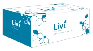 Livi Facial Box 200s x 5 Box x 8 Bundles 2 Ply