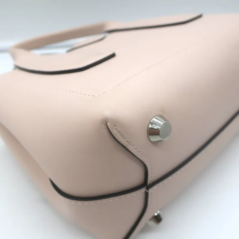 Longchamp Roseau Small Crossbody Tote Bag Light Pink Leather