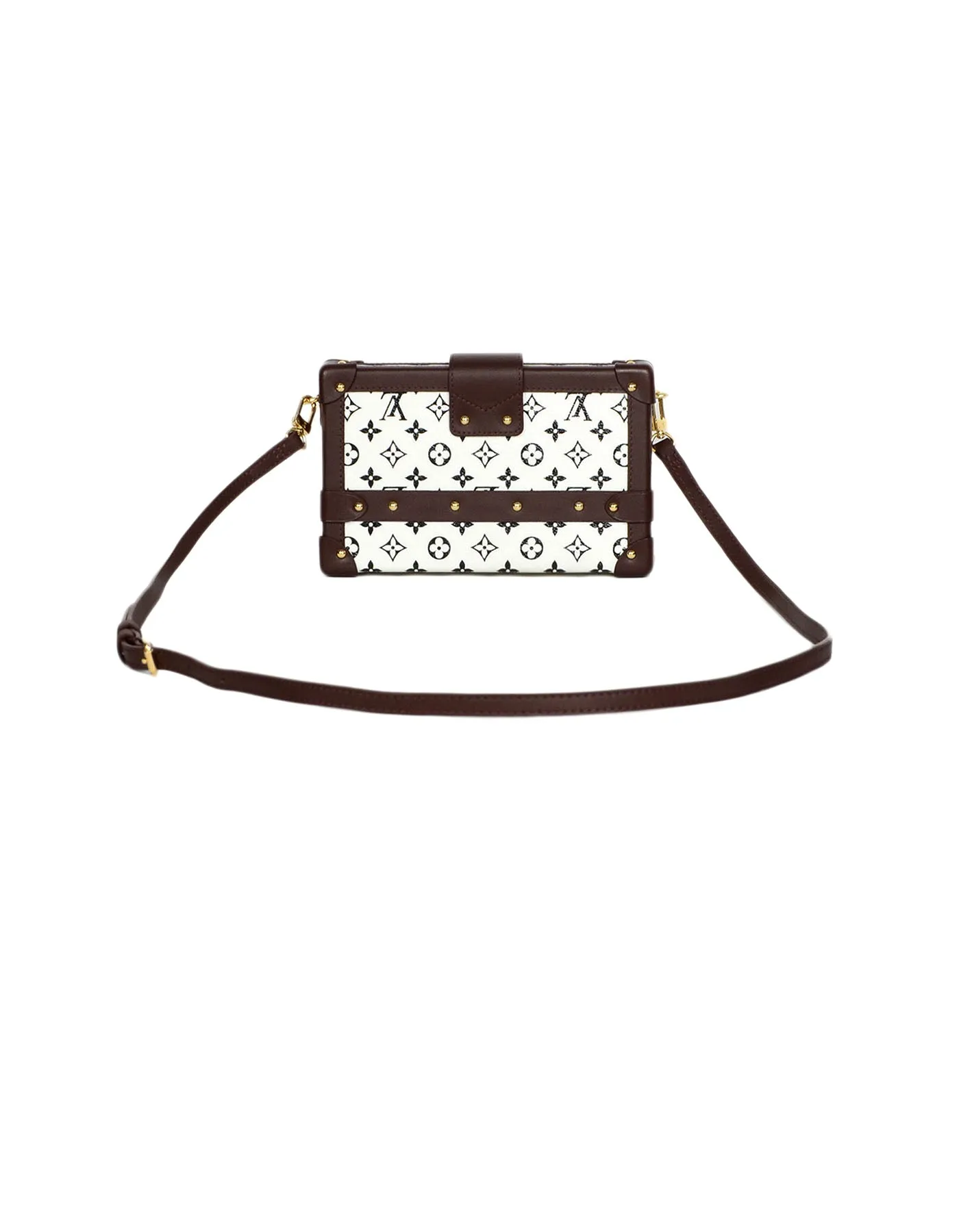 Louis Vuitton Black/White Monogram Petite Malle Trunk Crossbody Bag