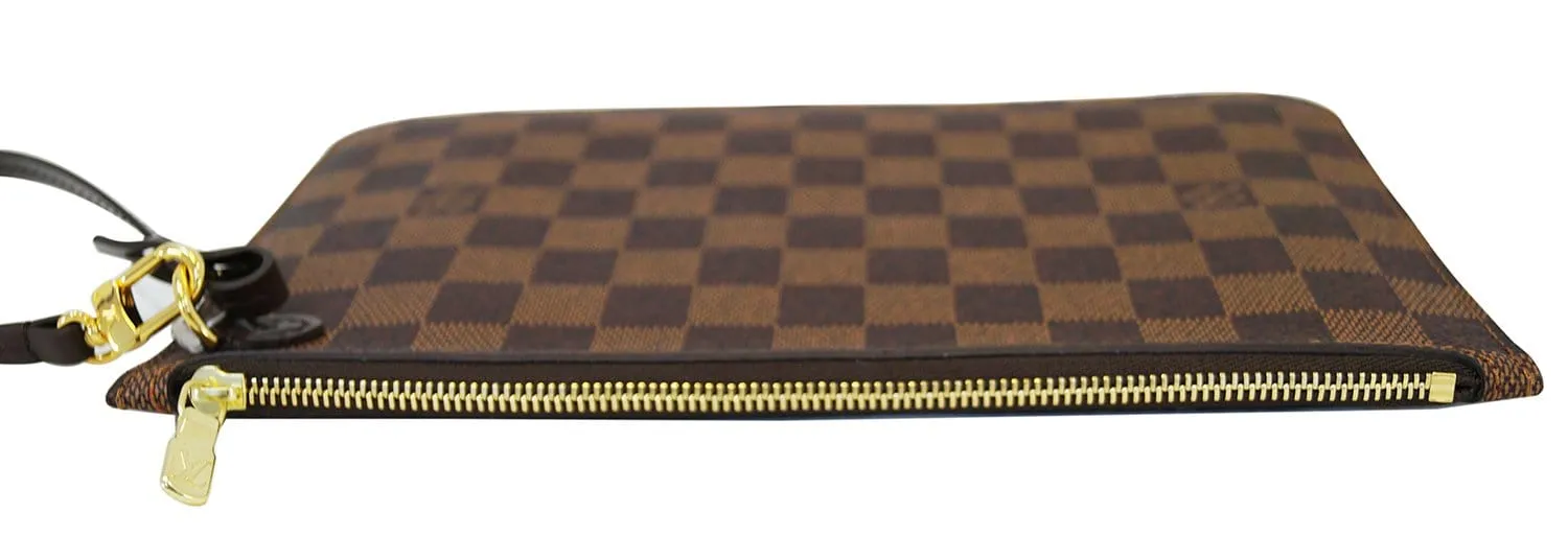 LOUIS VUITTON Damier Ebene Neverfull GM Pochette Wristlet Clutch