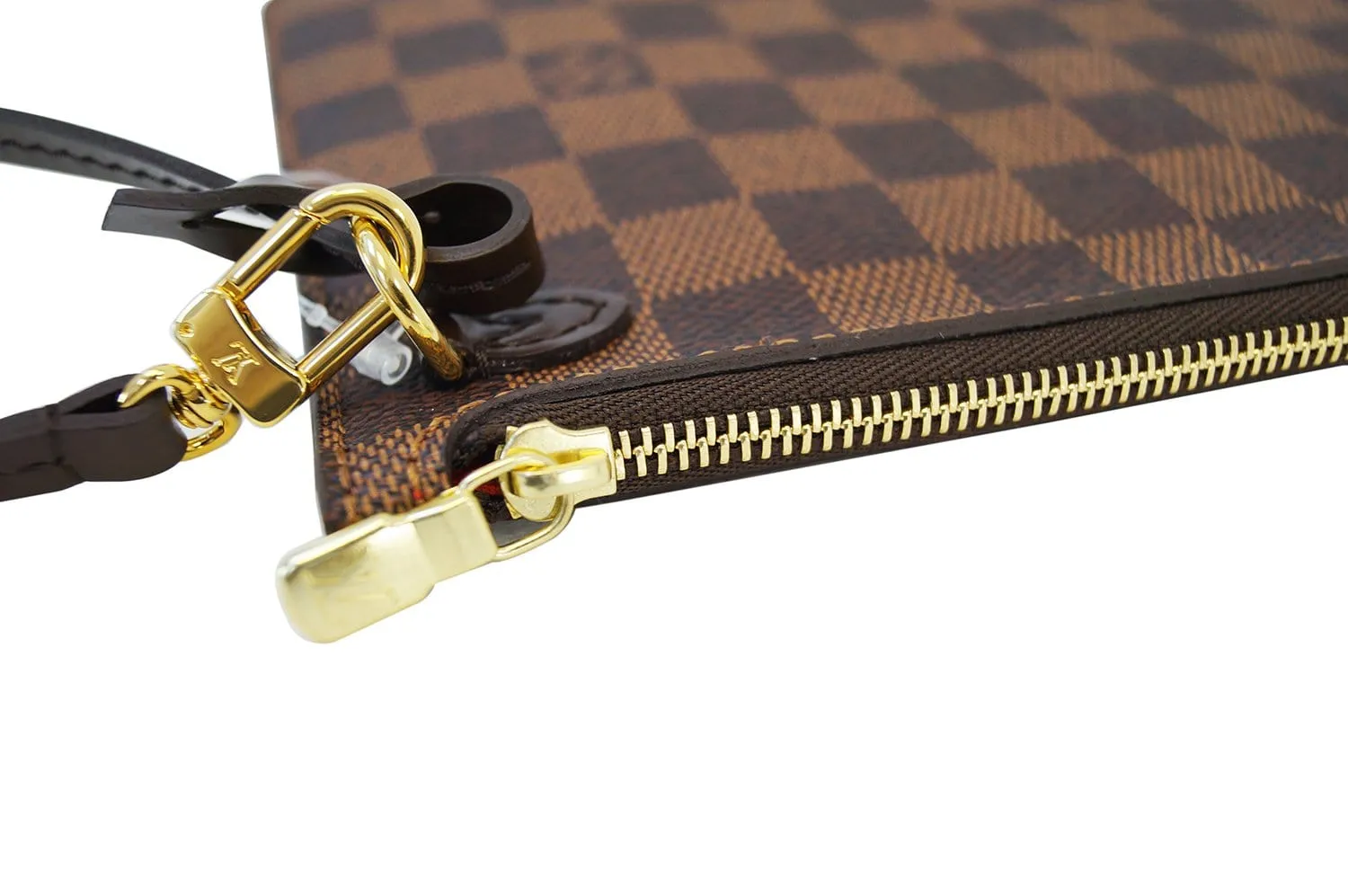LOUIS VUITTON Damier Ebene Neverfull GM Pochette Wristlet Clutch