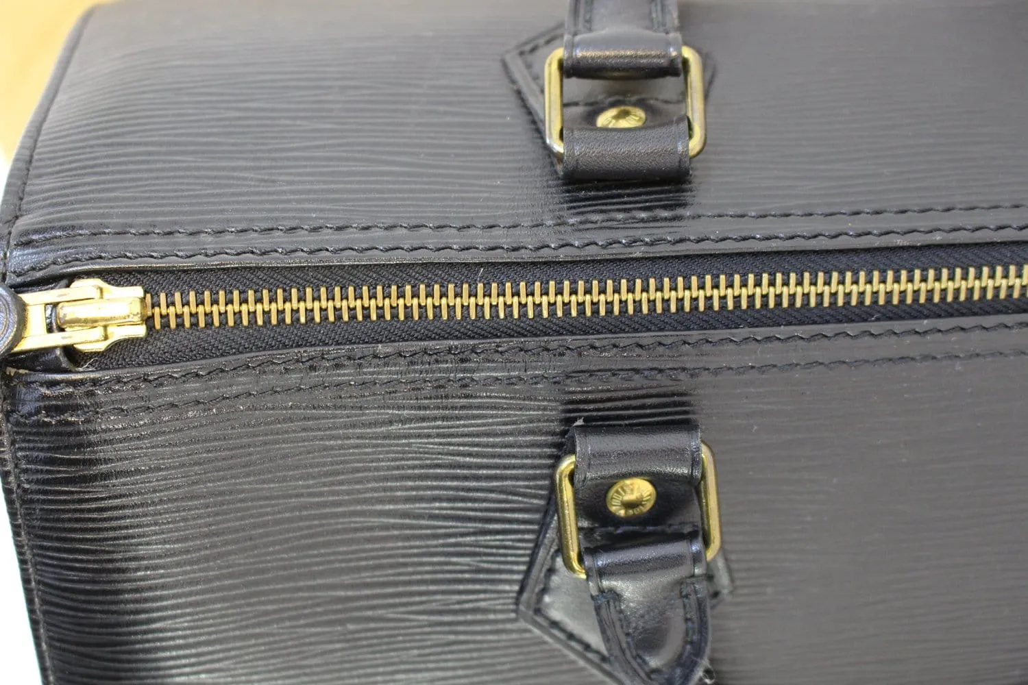 LOUIS VUITTON Epi Leather Black Speedy 30 Satchel Bag