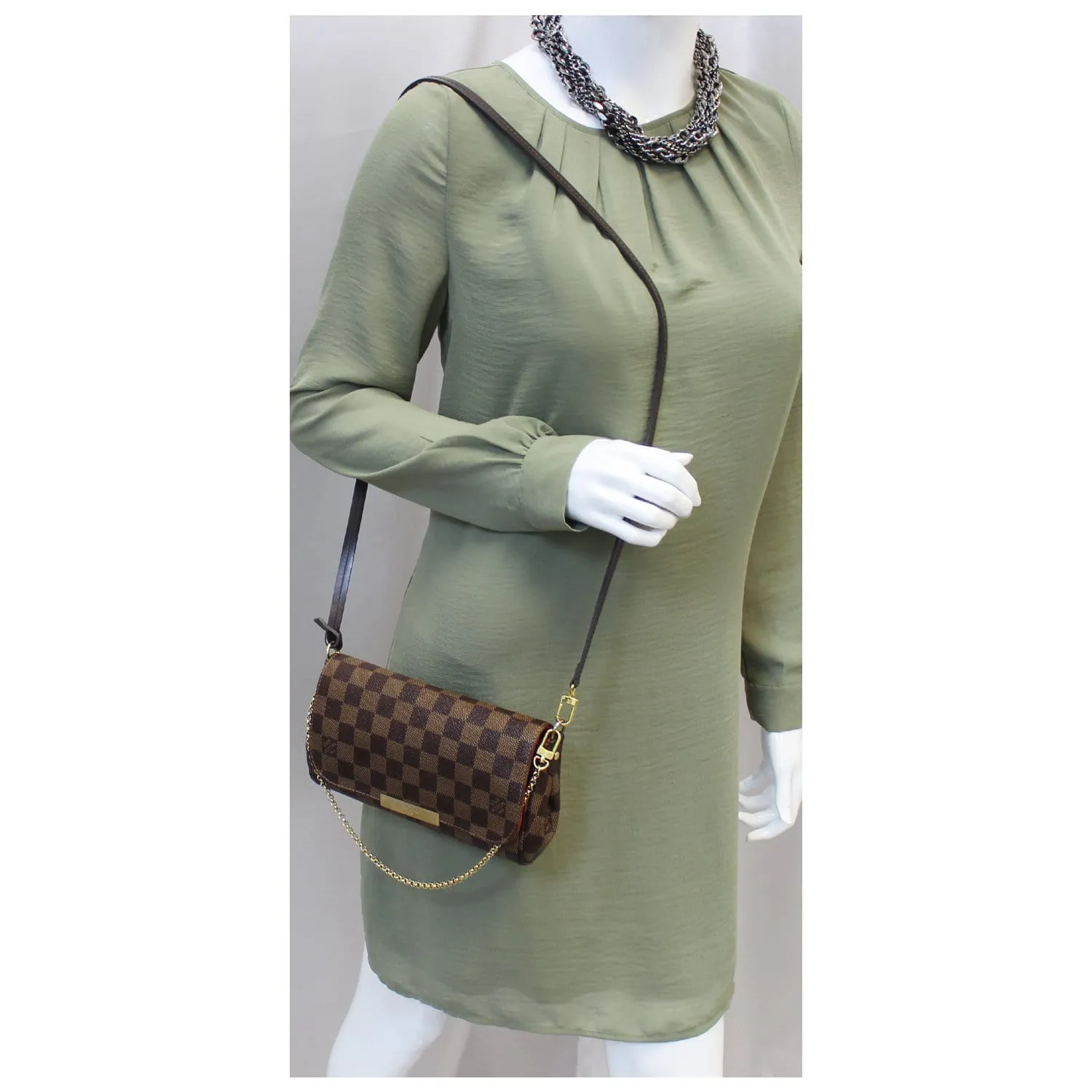 LOUIS VUITTON Favorite PM Damier Ebene Shoulder Crossbody Bag