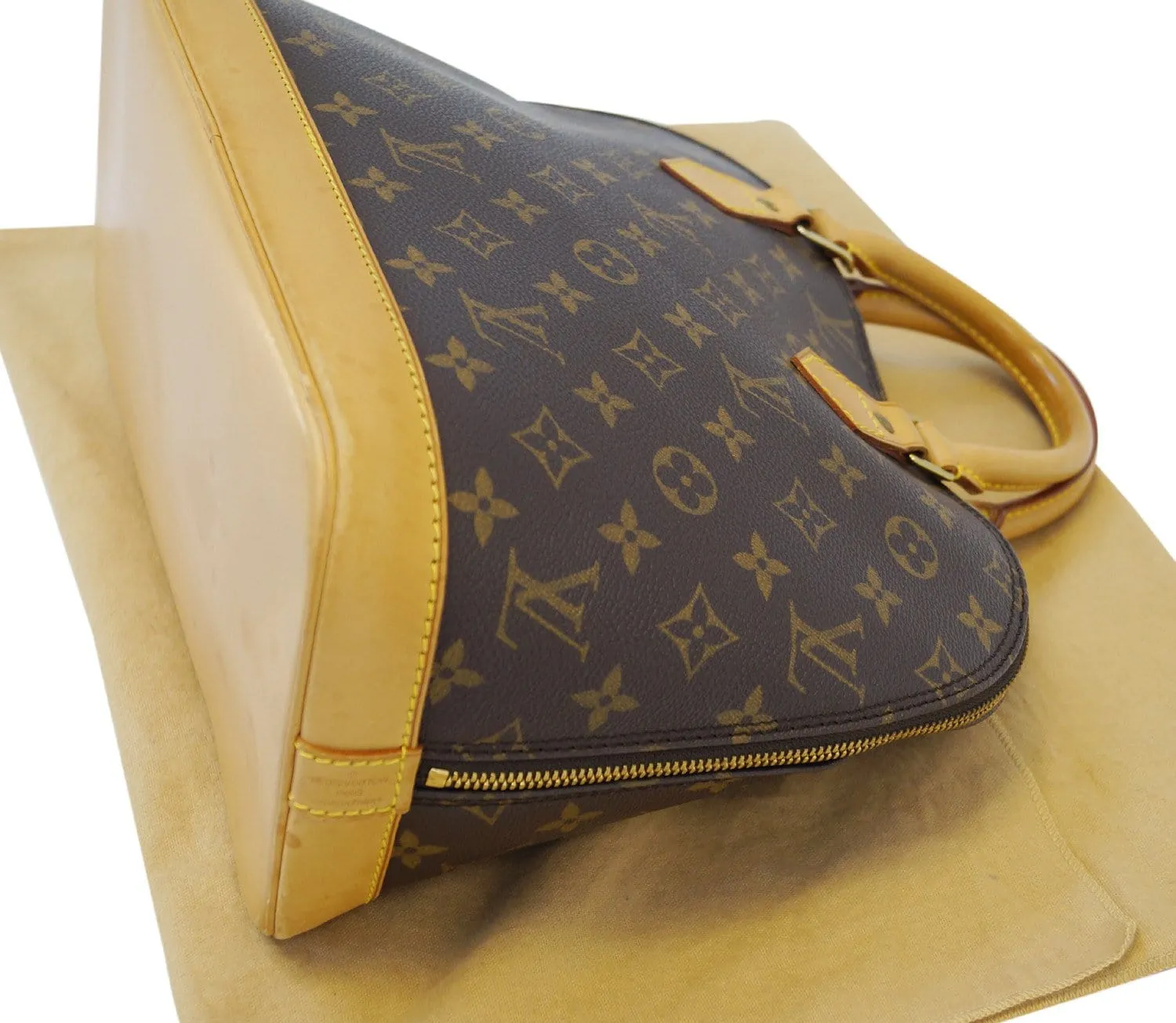 LOUIS VUITTON Monogram Canvas Alma Brown Satchel Handbag