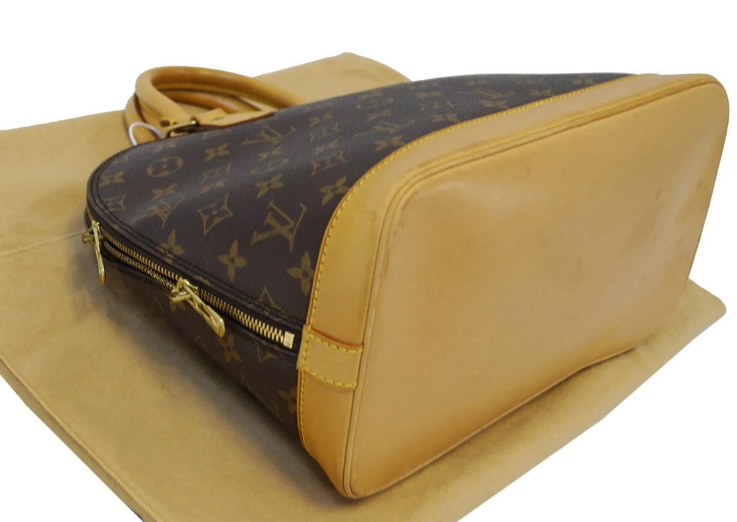 LOUIS VUITTON Monogram Canvas Alma Brown Satchel Handbag