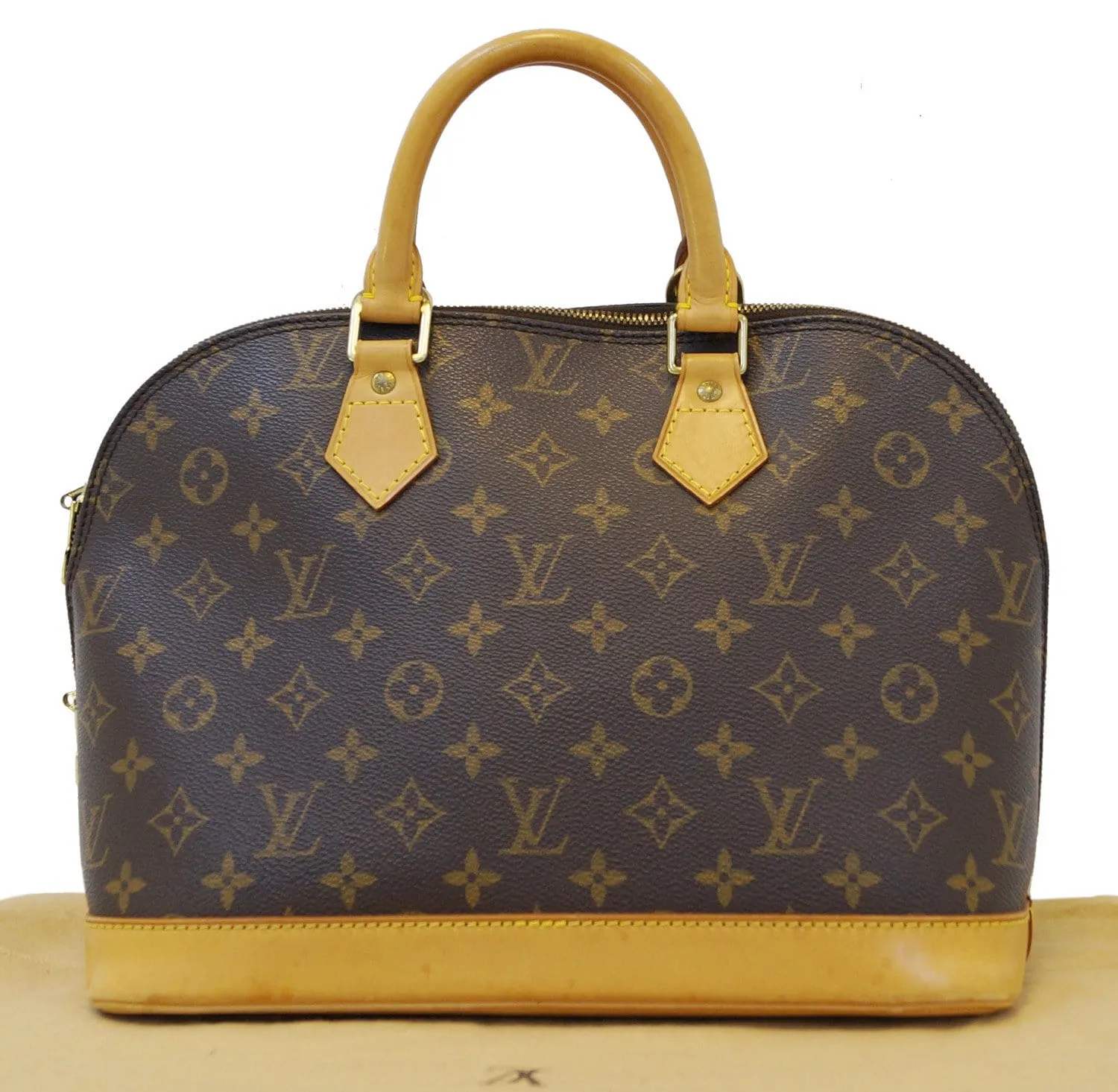 LOUIS VUITTON Monogram Canvas Alma Brown Satchel Handbag