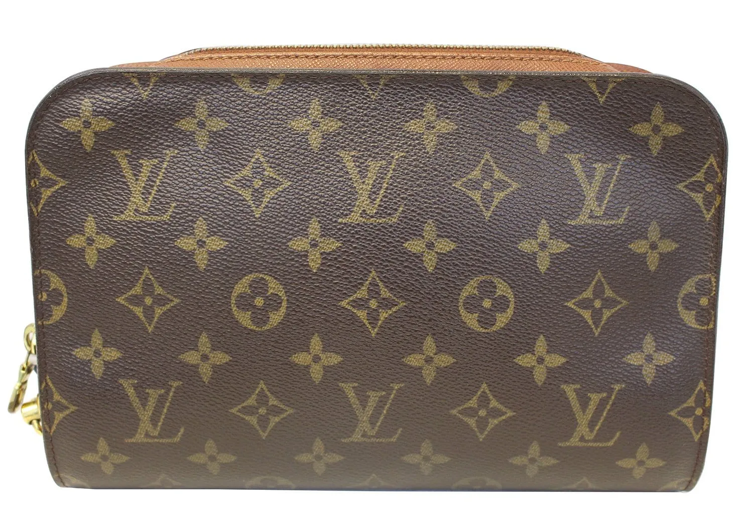 LOUIS VUITTON Monogram Canvas Orsay Brown Clutch