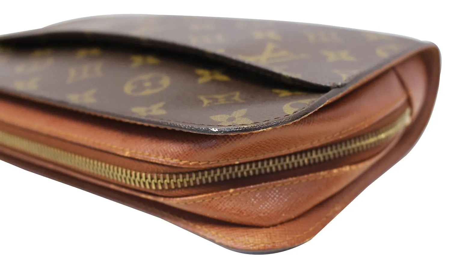 LOUIS VUITTON Monogram Canvas Orsay Brown Clutch