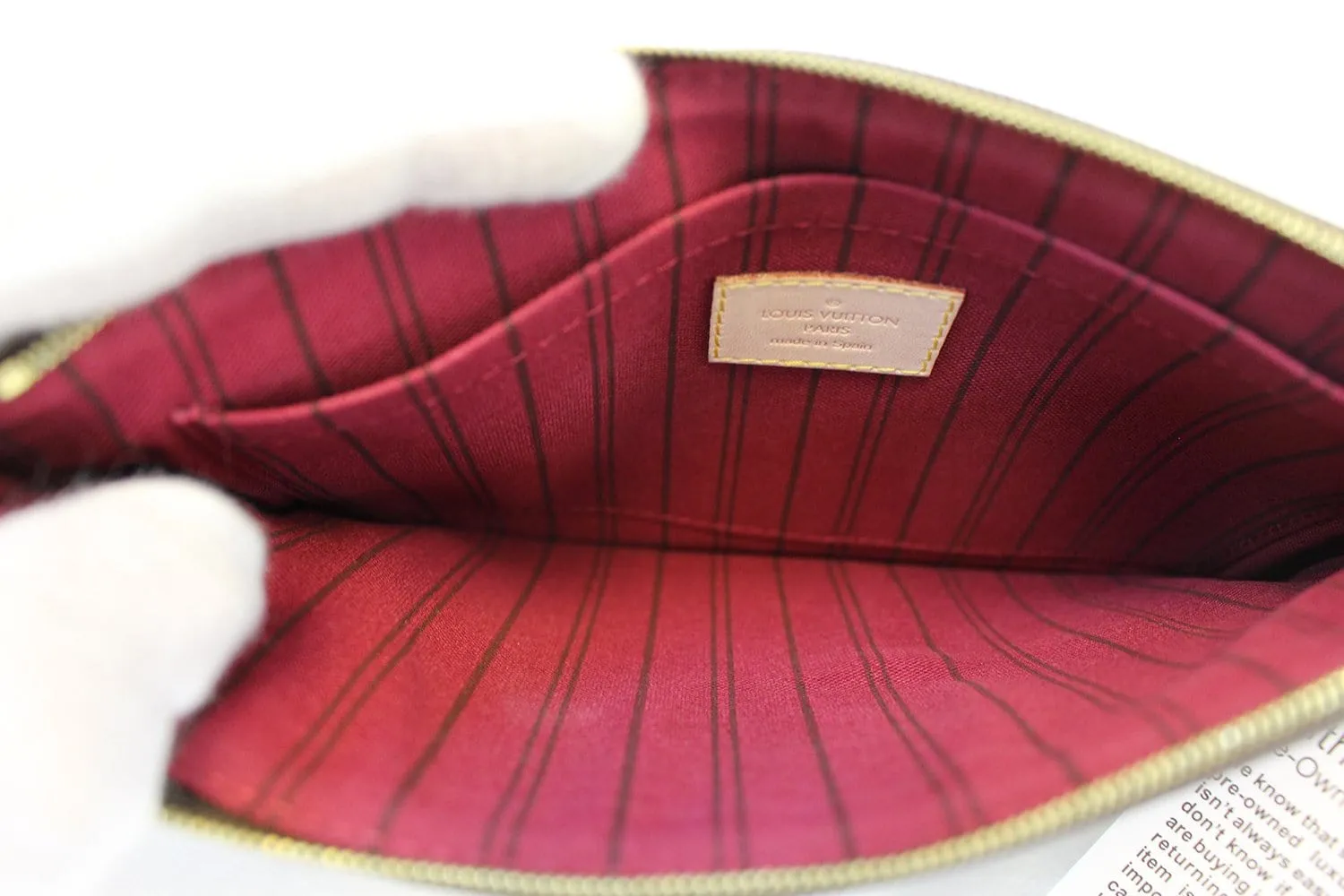 LOUIS VUITTON Monogram Neverfull MM Pochette Wristlet Clutch