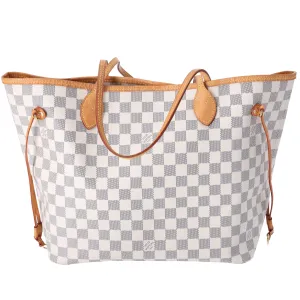 Louis Vuitton Neverfull MM Tote Bag N51107 Damier Azur Beige Multi