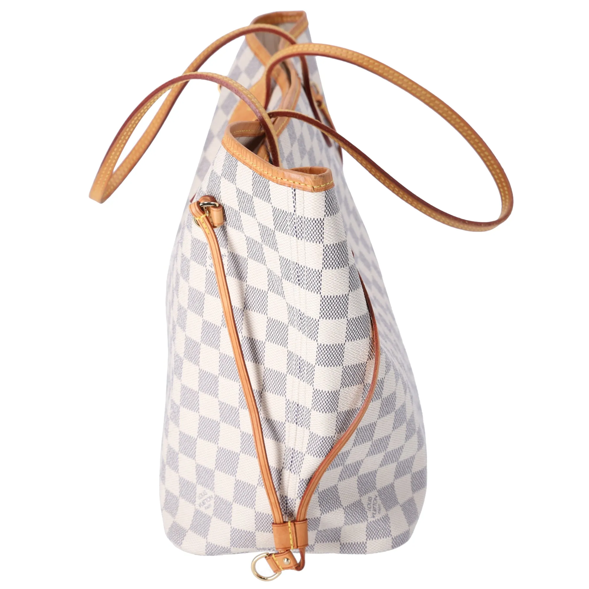 Louis Vuitton Neverfull MM Tote Bag N51107 Damier Azur Beige Multi