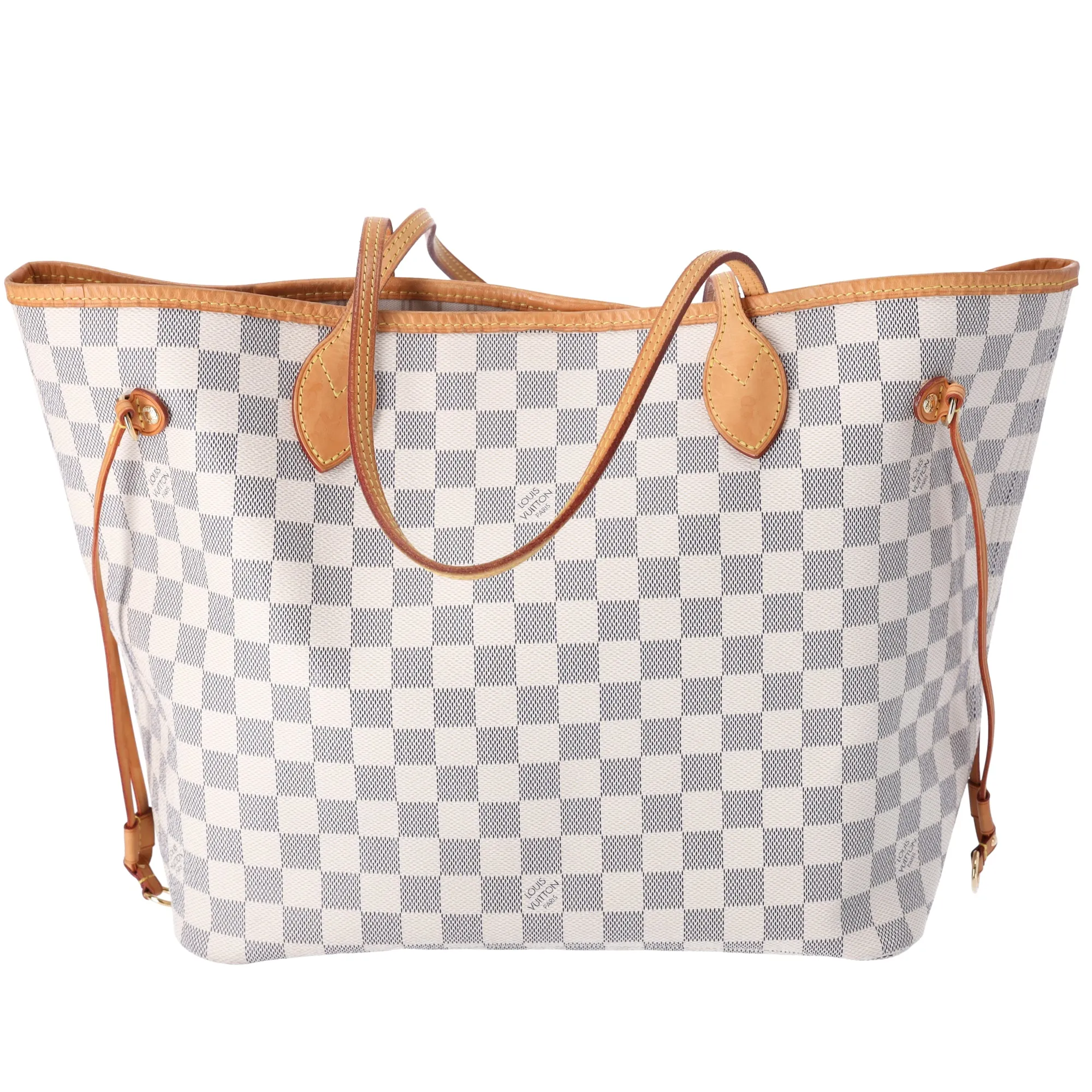 Louis Vuitton Neverfull MM Tote Bag N51107 Damier Azur Beige Multi