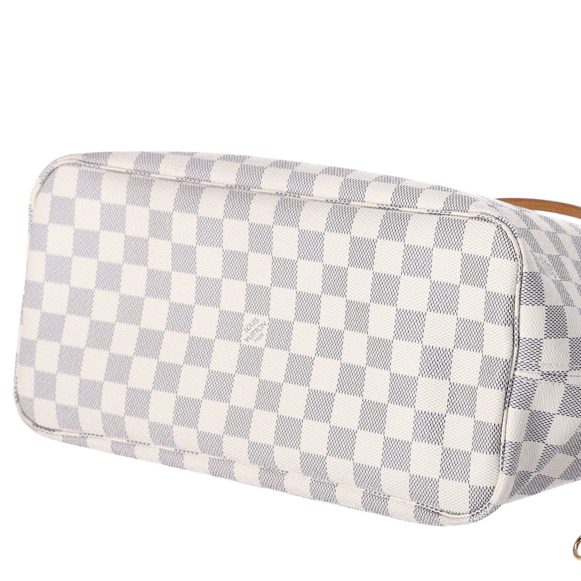 Louis Vuitton Neverfull MM Tote Bag N51107 Damier Azur Beige Multi