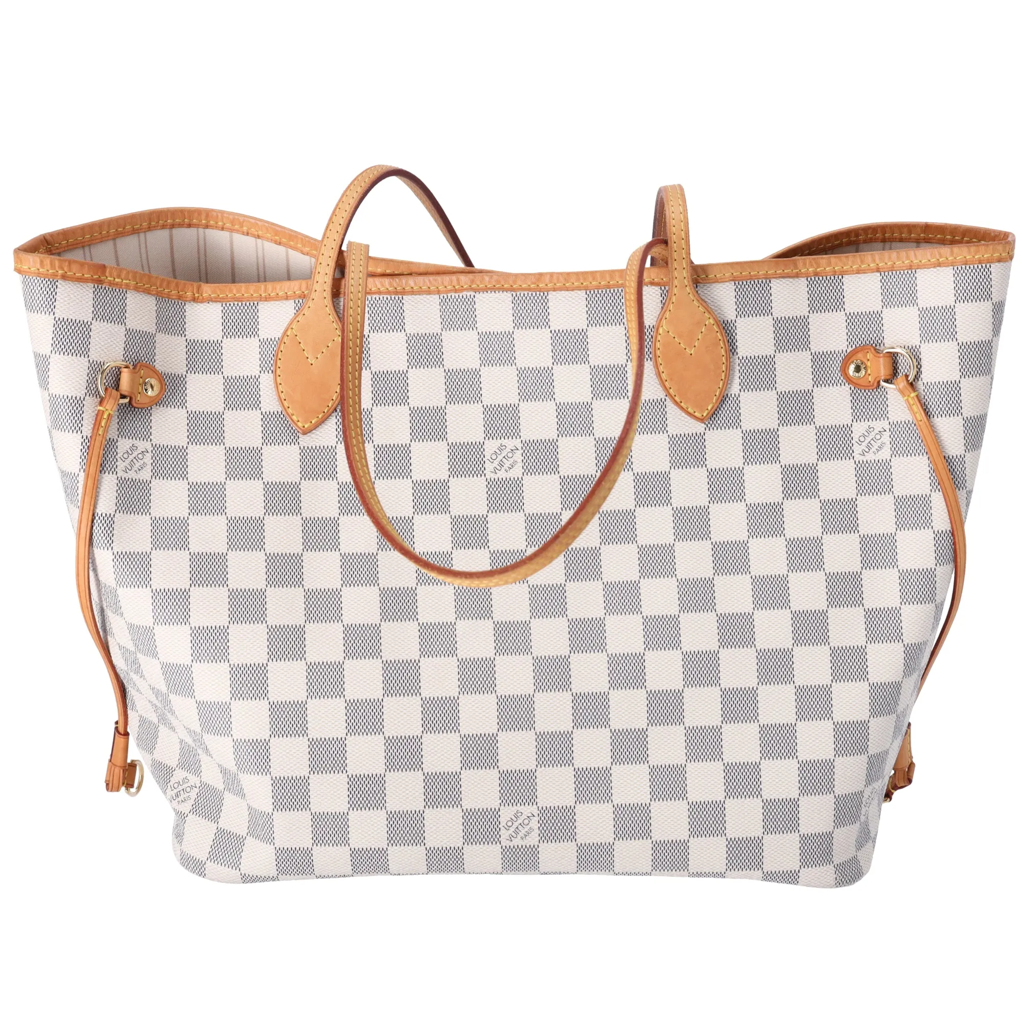 Louis Vuitton Neverfull MM Tote Bag N51107 Damier Azur Beige Multi